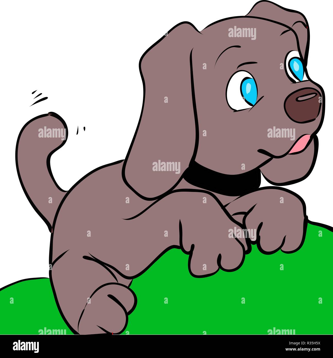 Beagle Hund auf weißem Hintergrund dargestellt. Vektor Stock Vektor
