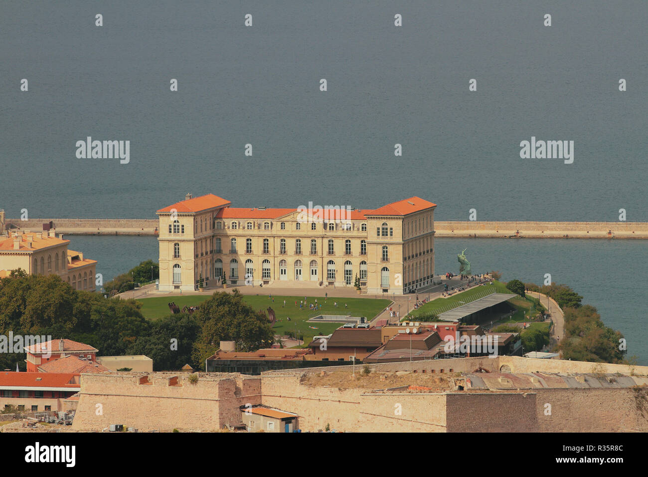 Palais du Pharo und Meer. Marseille, Frankreich Stockfoto