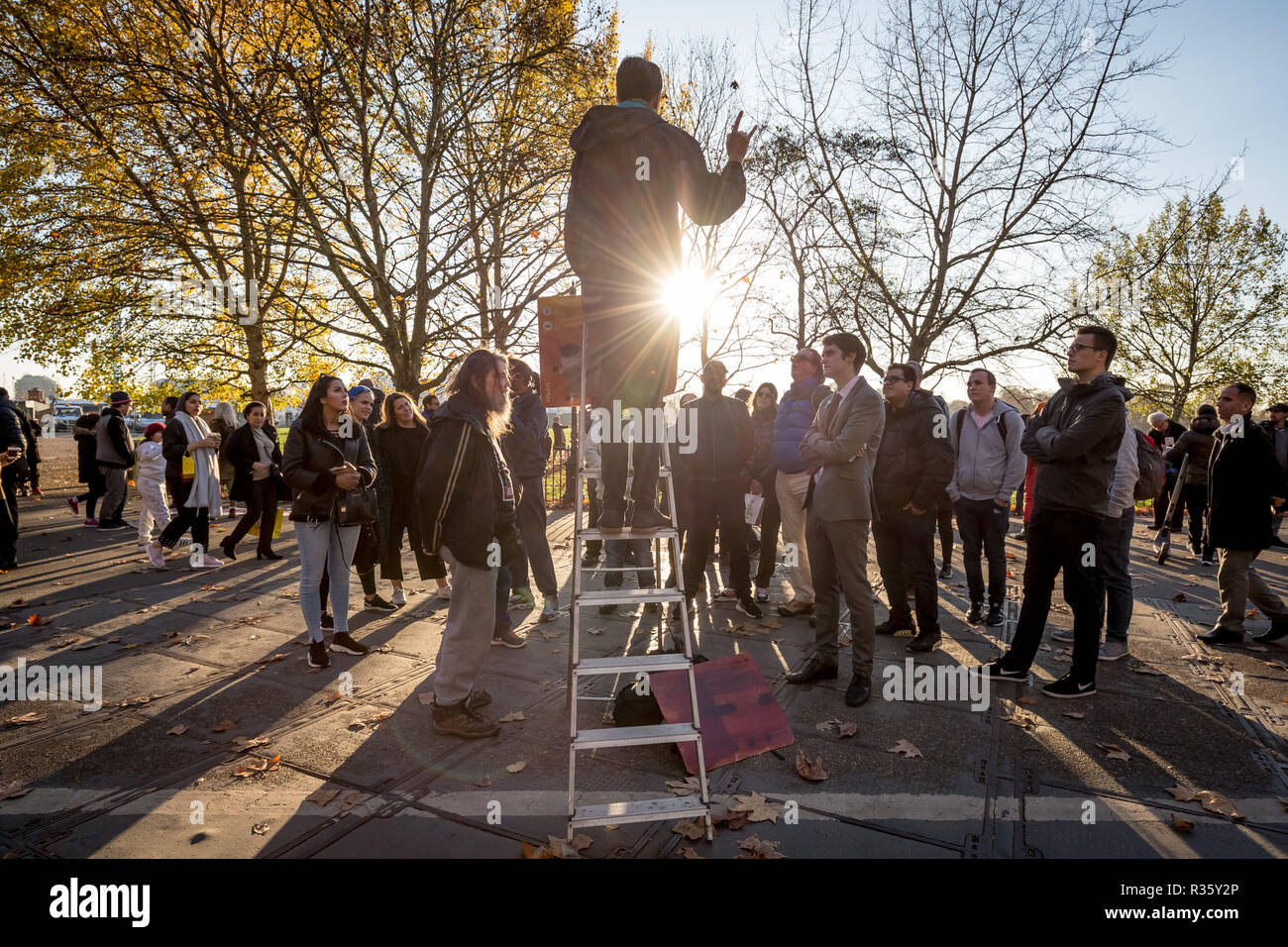 Speakers' Corner, das öffentliche Sprechen nordöstlichen Ecke des Hyde