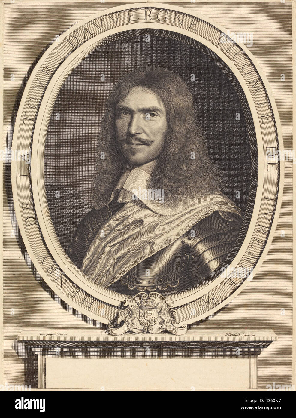 Marechal de Turenne. Stand: 1649. Medium: Gravur. Museum: Nationalgalerie, Washington DC. Autor: Robert Nanteuil nach Philippe de Champaigne. Stockfoto