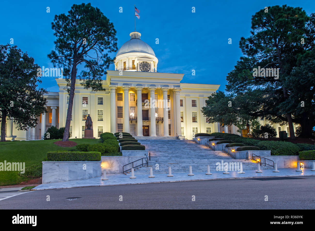 Alabama State Capitol in Montgomery bei Nacht Stockfoto