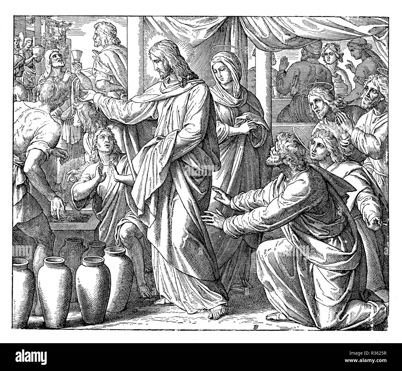 Die Hochzeit zu Kana, Julius Schnorr von Carolsfeld Stockfoto