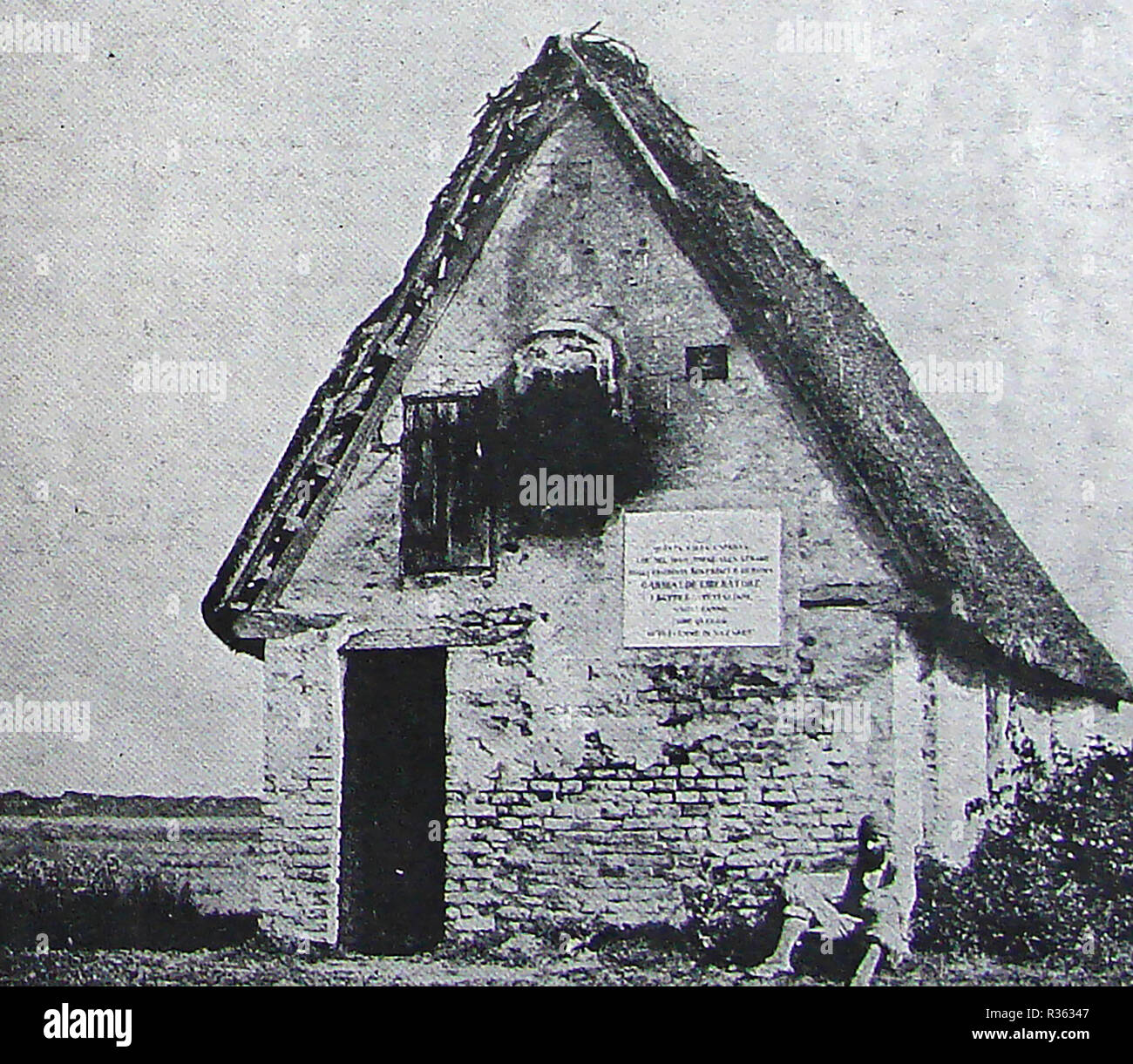 Giuseppe Garibaldi, italienischer General und Nationalistisch. Garibaldi's Retreat. Seine Hütte in der Nähe von Ravenna, Italien wie es war ca. 1949 Stockfoto