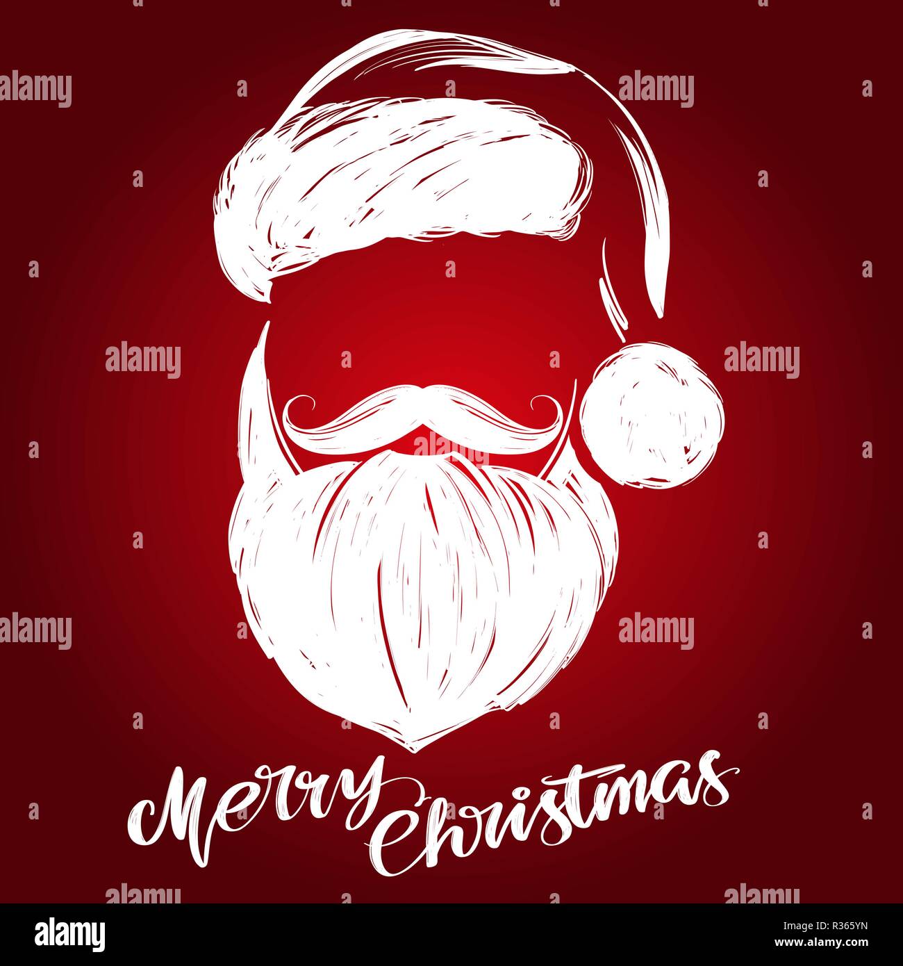Weihnachtsmann, Weihnachten Symbol Hand gezeichnet Vektor-illustration Skizze, kalligraphische Text Stock Vektor