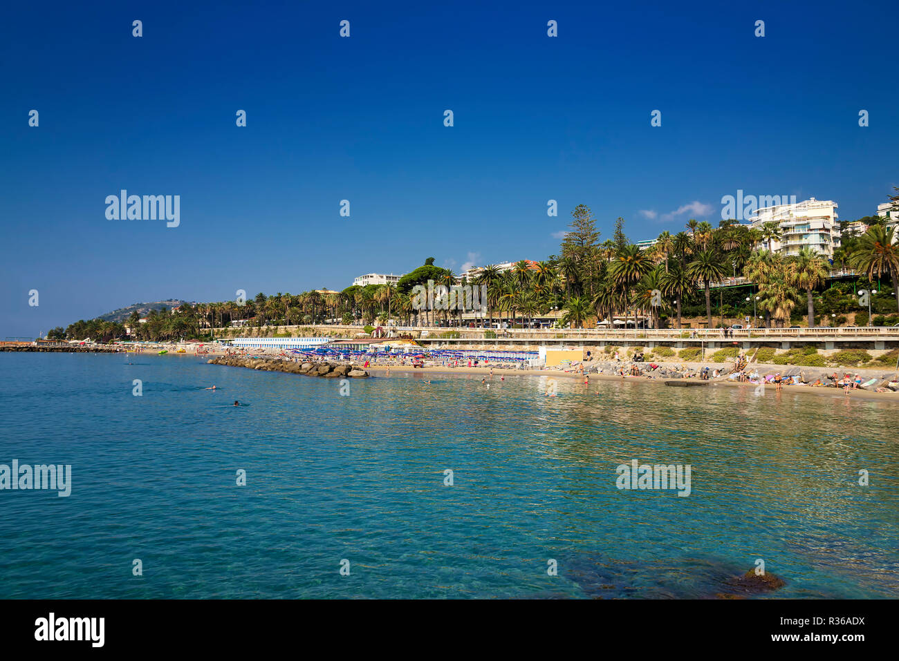 San Remo-Strand Stockfoto