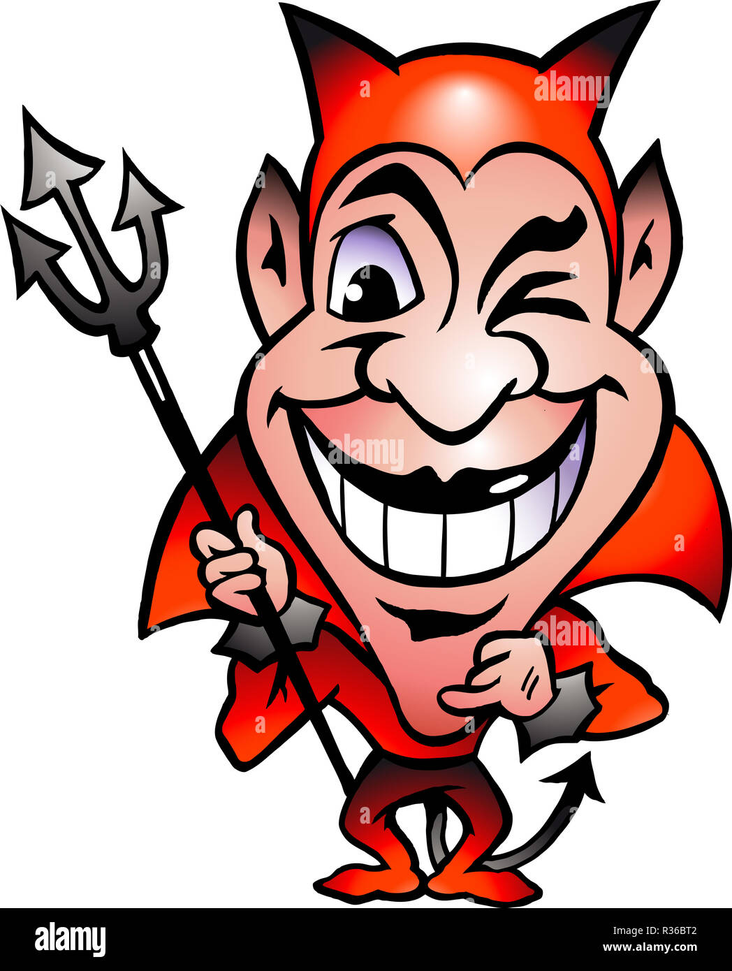 Handgezeichnete Vektor-Illustration ein Red Devil Stockfoto