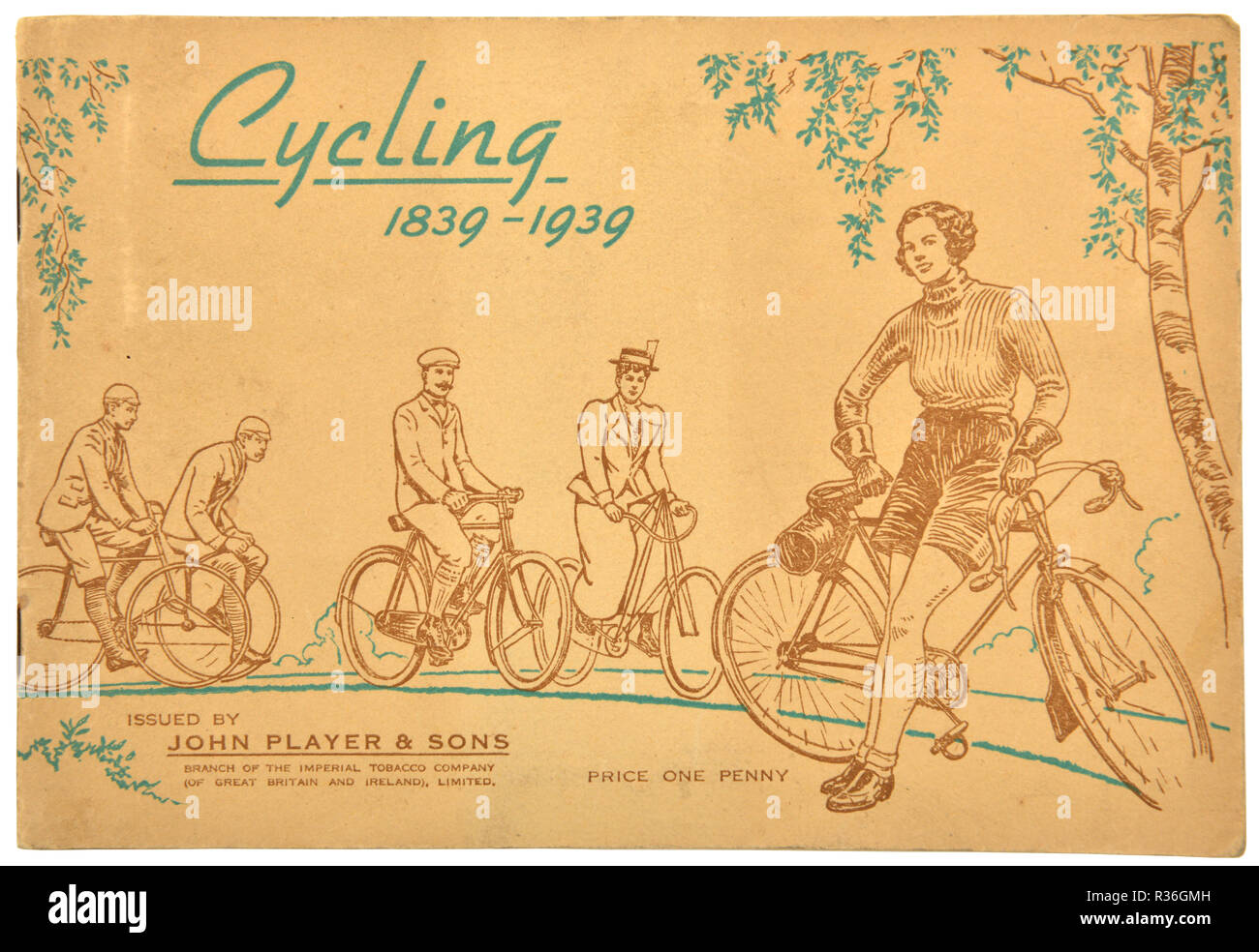 John Player & Söhne zigarette Karte Album in der Geschichte des Radsports von 1839 bis 1939 Stockfoto