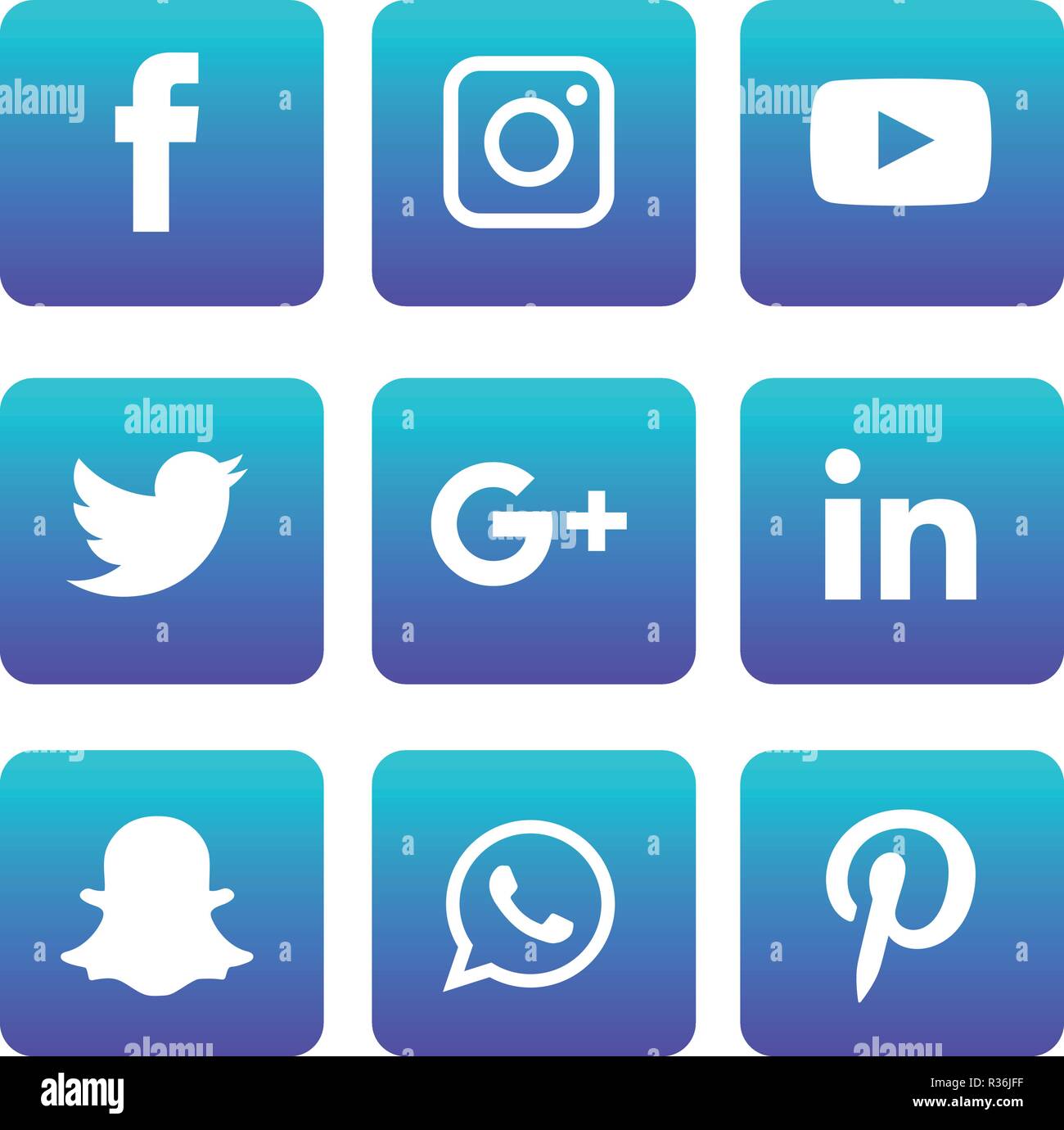 Social Media Icons Set Logo Vektor Illustrator Sozial Medien Symbol Instagram Snapchat Facebook Twitter Whatsapp Set Netzwerk Beliebt Comm Tec Stock Vektorgrafik Alamy