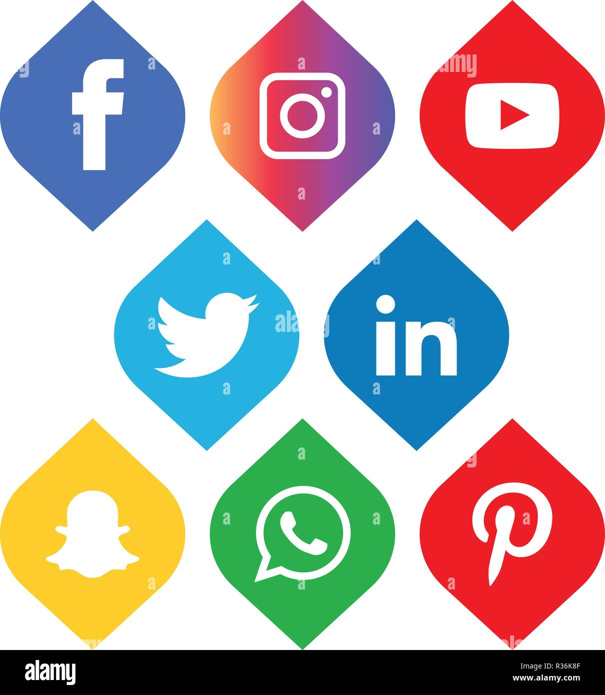 Social Media Icons Set Logo Vektor Illustrator Sozial Medien