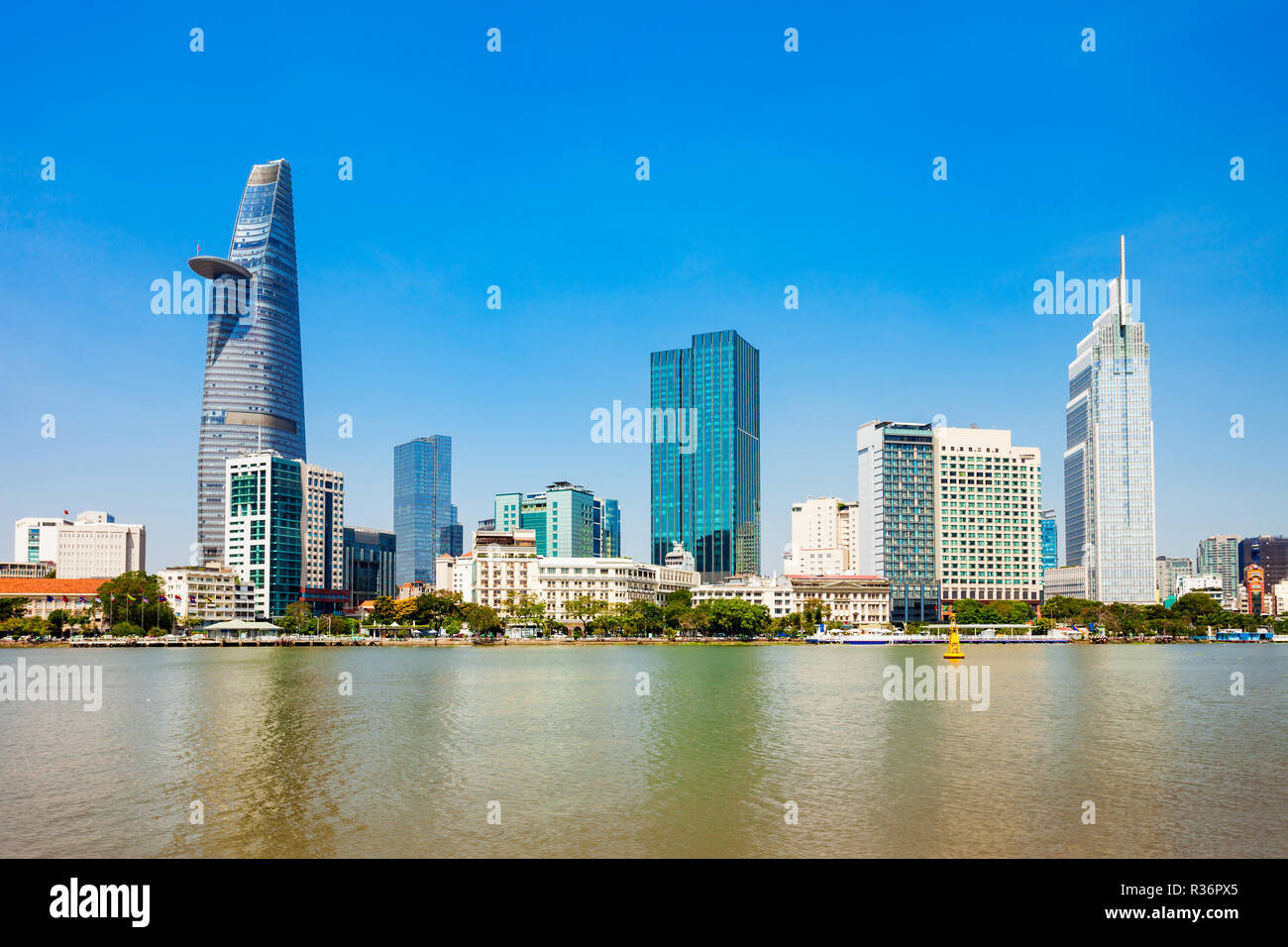 Ho Chi Minh City Skyline Antenne Panoramablick. Ho Chi Minh City ist die grösste Stadt in Vietnam. Stockfoto