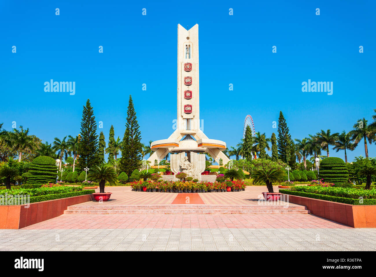 Krieg Denkmal in Bia Quoc Ghi Cong memorial park in Danang in Vietnam. Stockfoto