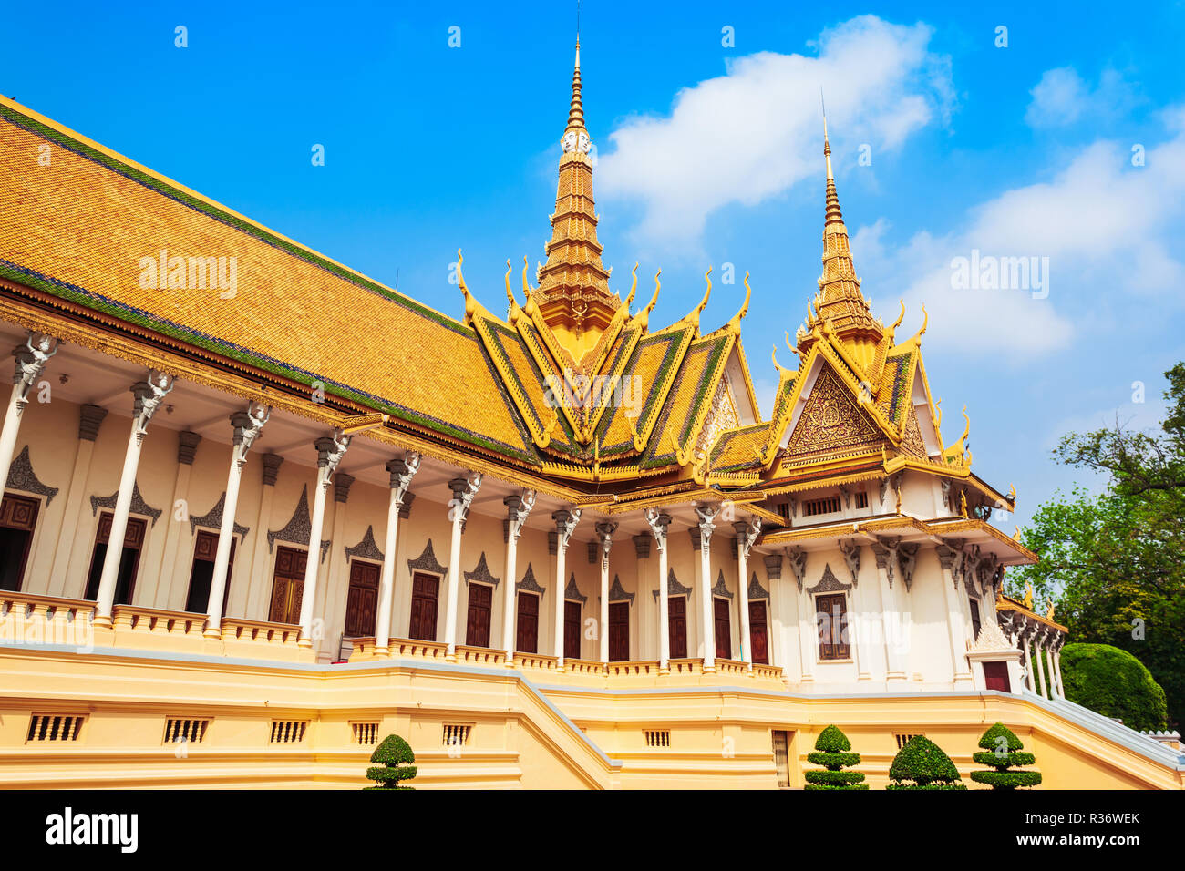 Der königliche Palast, die Königliche Residenz des Königs von Kambodscha in Phnom Penh in Kambodscha Stockfoto