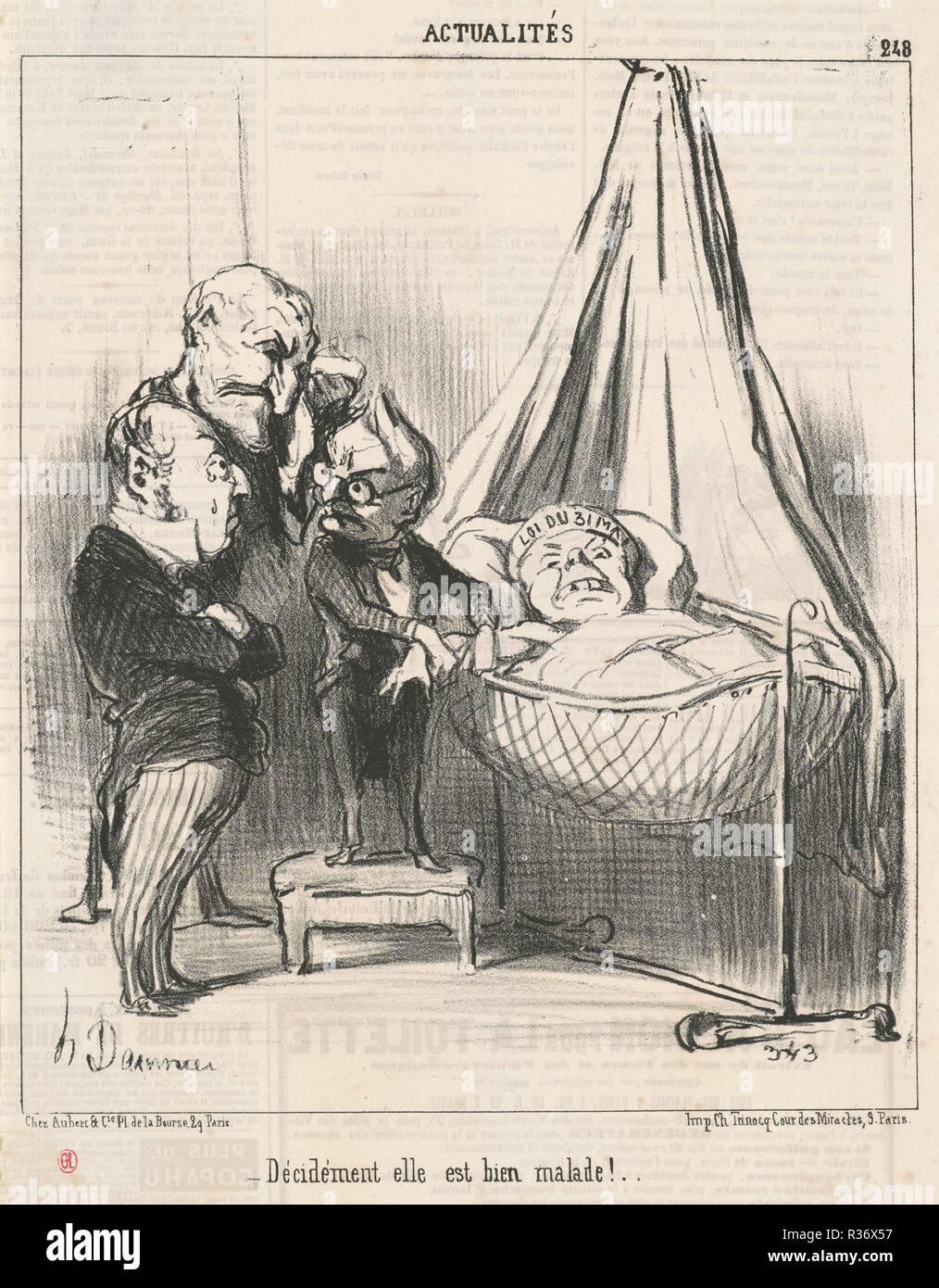 Décidément Elle est Bien malade!. Vom: 19. Medium: Lithographie. Museum: Nationalgalerie, Washington DC. Thema: Honoré Daumier. Stockfoto