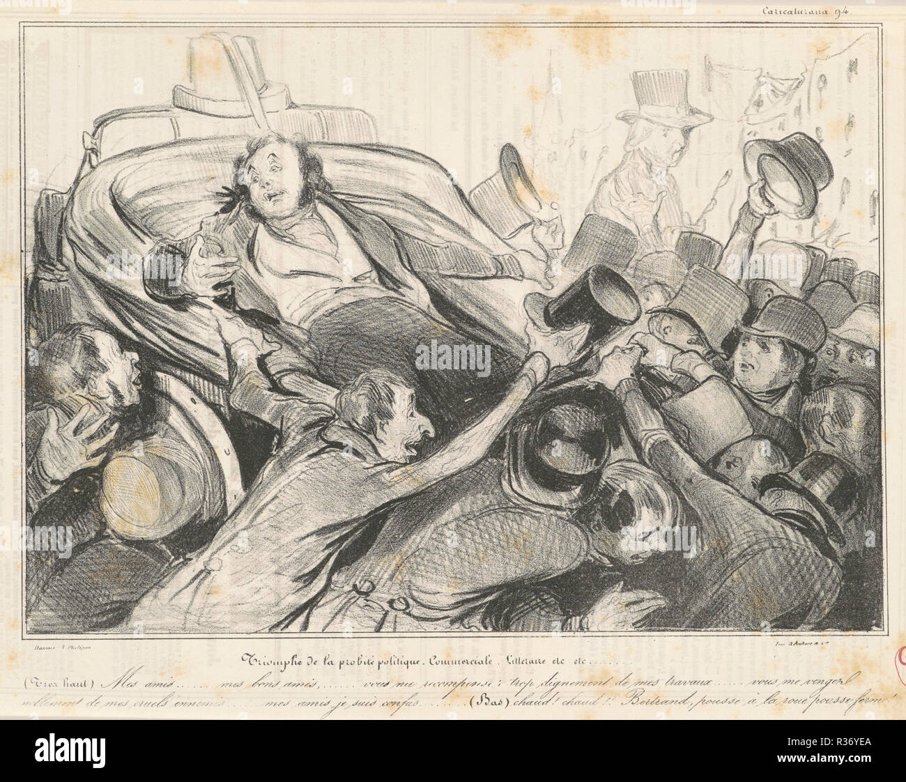 Triomphe de la probité politique Commerciale. Vom: 19. Medium: Lithographie. Museum: Nationalgalerie, Washington DC. Thema: Honoré Daumier. Stockfoto