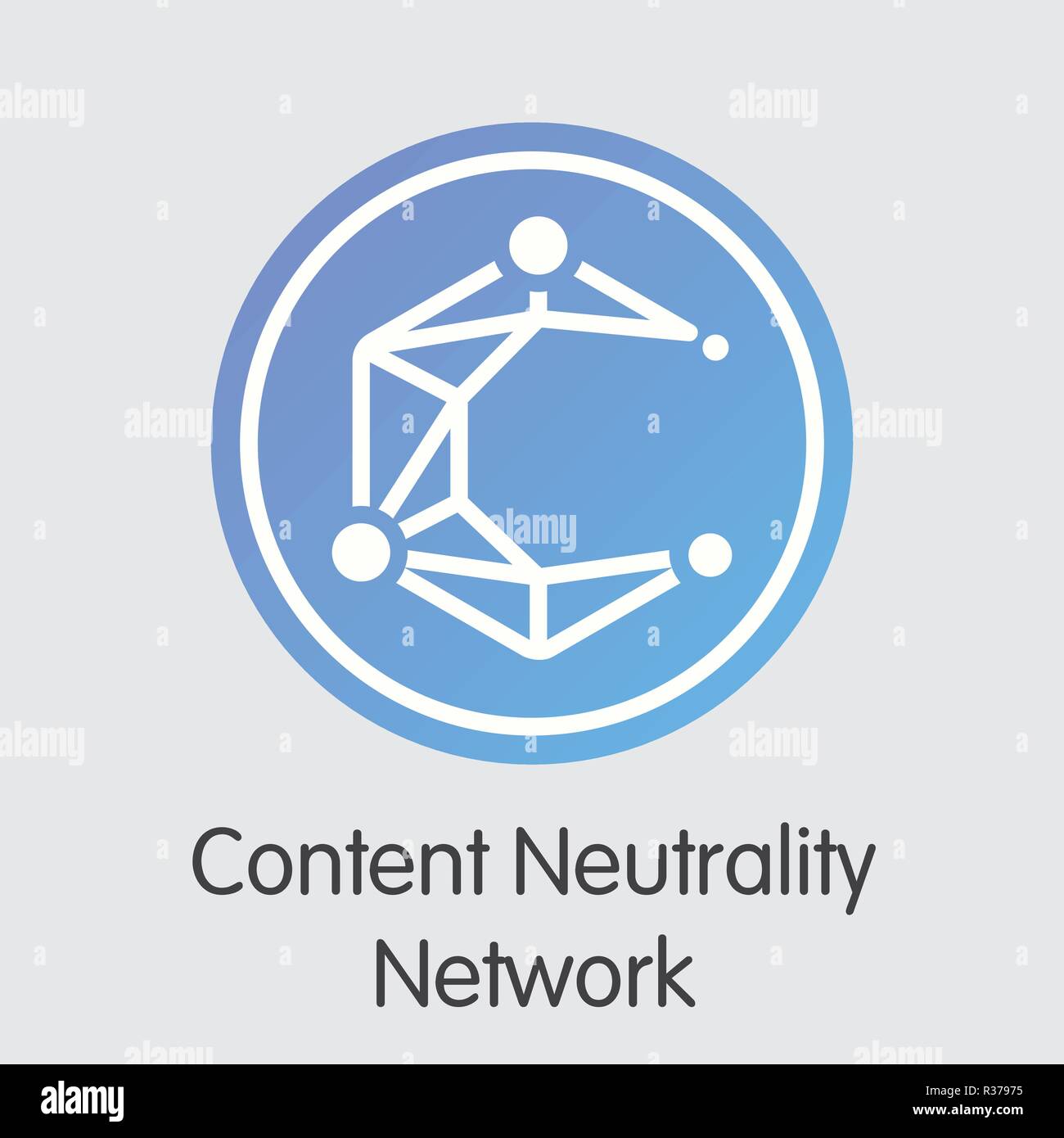 Inhalt Neutralität Netzwerk - Digitale Münze Vektor Icon Stock Vektor