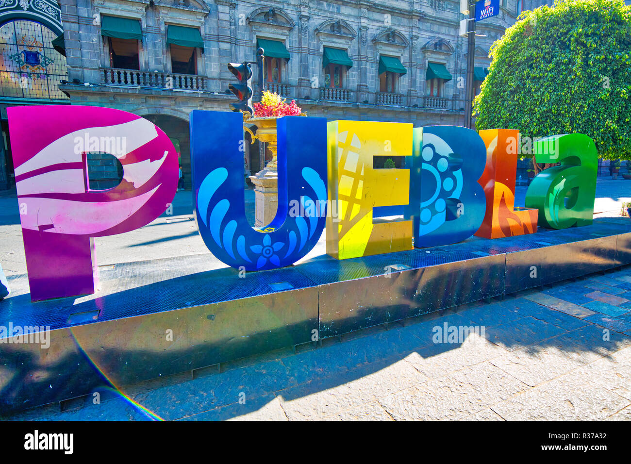 Puebla, Mexiko 18 April 2018 Puebla Straßen im historischen