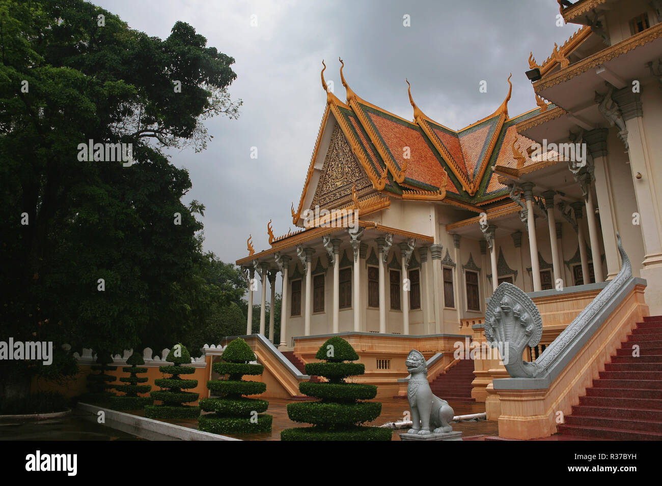 Der Thronsaal (Preah Timeang Tevea Vinicchay), Königspalast, Phnom Penh, Kambodscha Stockfoto