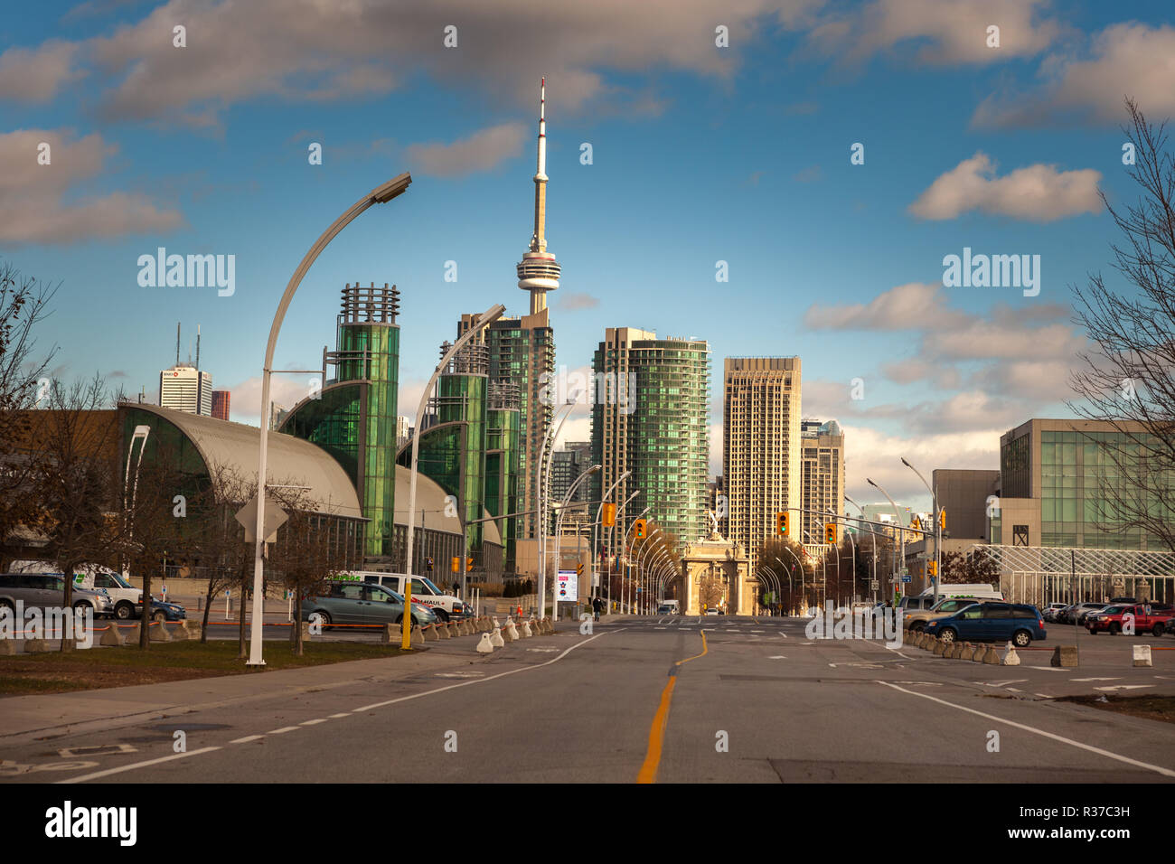 Toronto, Kanada - 20. November 2018: Landschaft, Blick auf die Stadt Toronto mit der legendären CV Turm Stockfoto
