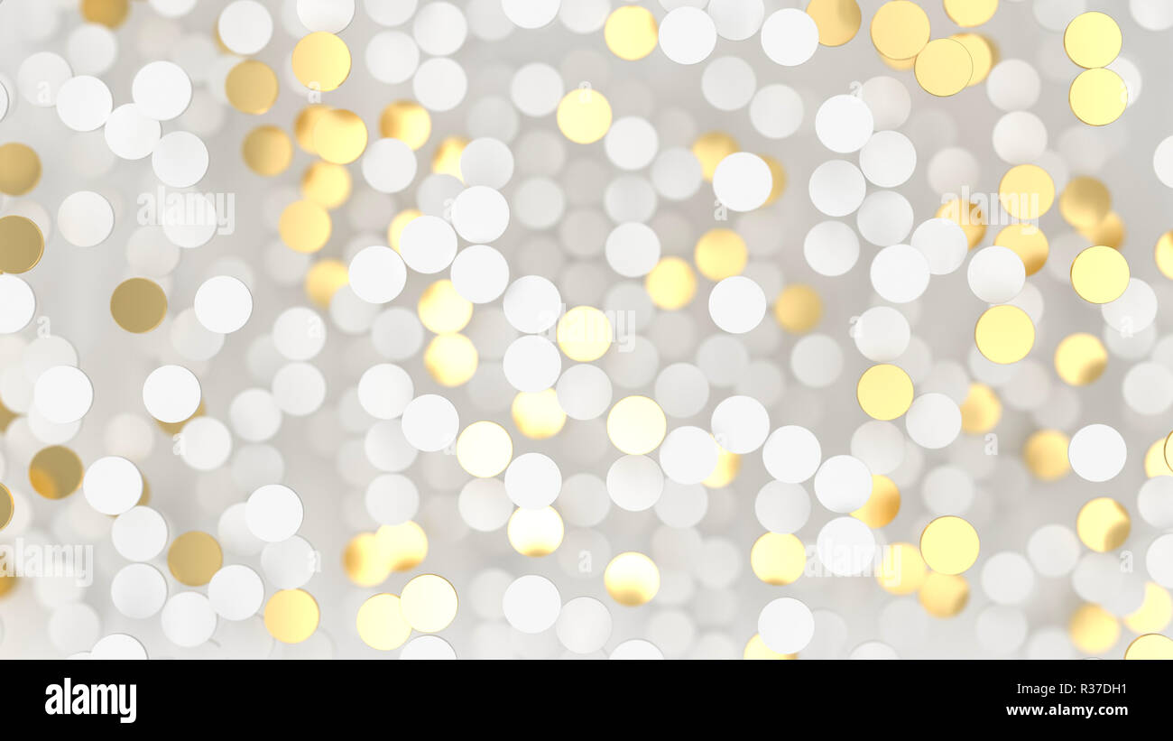 Abstrakte lux Hintergrund mit weißen und goldenen 3D-Kreis. 3D-Render Abbildung Stockfoto