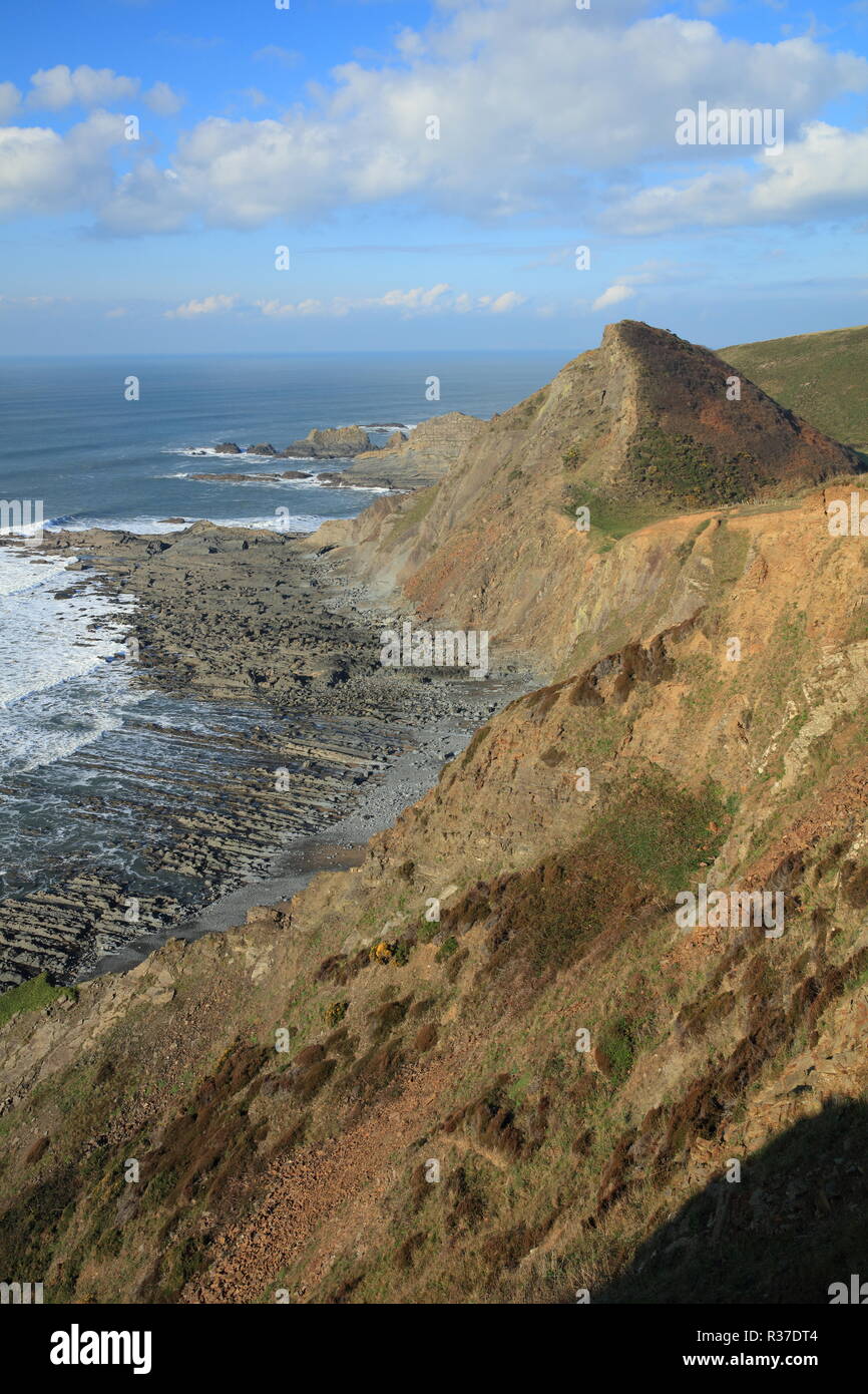 St Catherine's Tor/Speke Mühle Mund Beach, North Devon, England Stockfoto