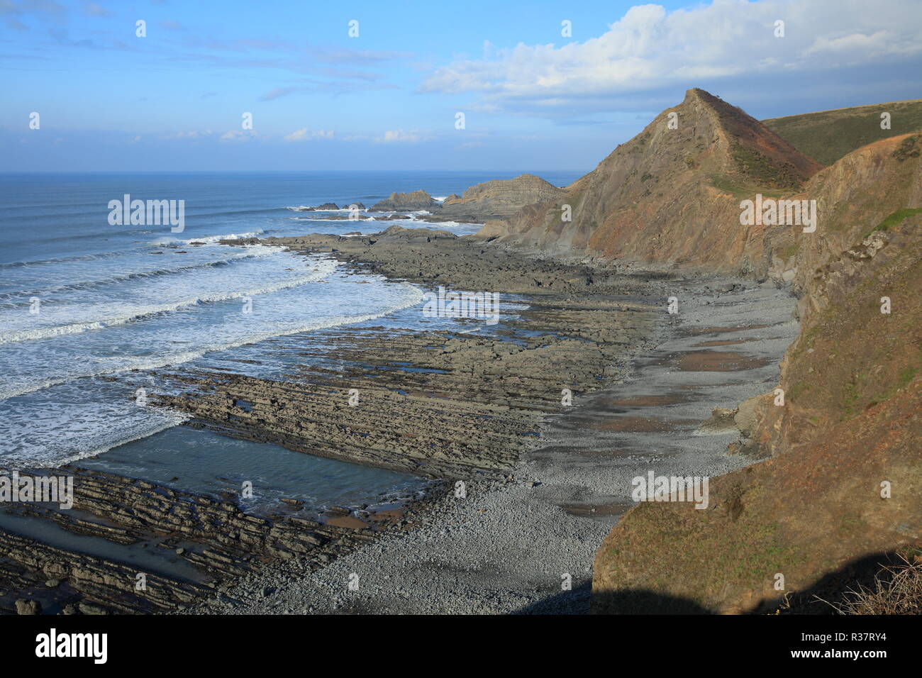 St Catherine's Tor/Speke Mühle Mund Beach, North Devon, England Stockfoto