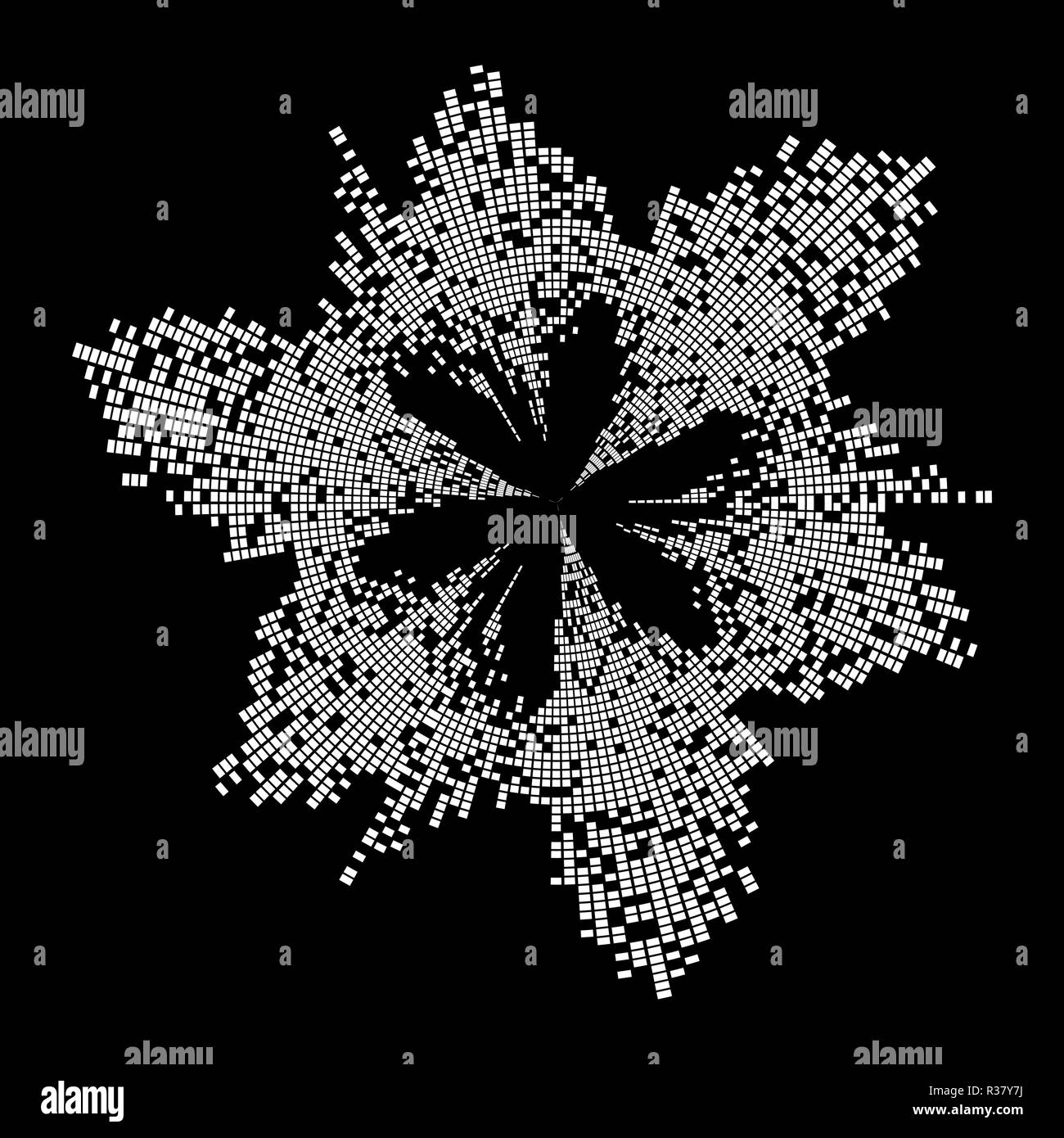 Runde Musik wave Equalizer Sound Symbol Icon Design auf schwarzem Hintergrund Stock Vektor