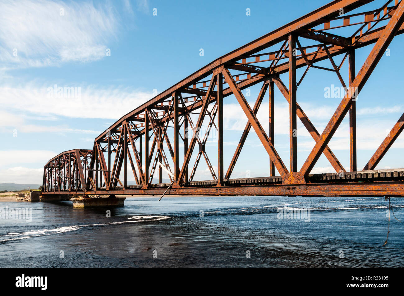 Stephenville Crossing Eisenbahnbrücke jetzt Teil der Newfoundland T'Railway langen Fußweg. Stockfoto