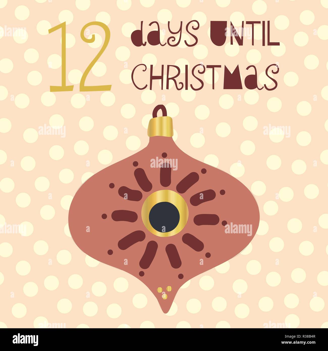 12 Tage bis Weihnachten Vector Illustration. Christmas Countdown 12 Tage  bis Santa. Jahrgang, im skandinavischen Stil. Hand gezeichnet ornament  Urlaub design Stock-Vektorgrafik - Alamy