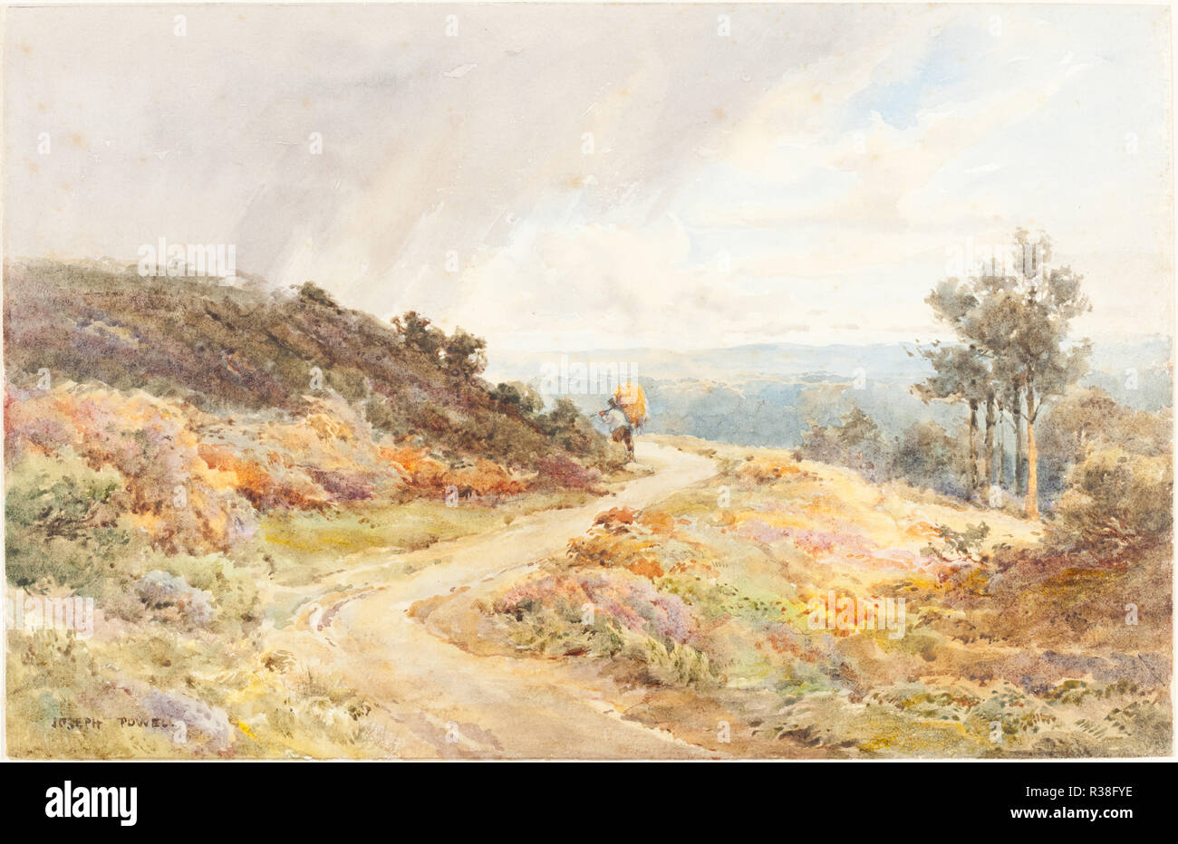 Herbst. Maße: gesamt: 18,2 x 28 cm (7 1/4 x 11 in.). Medium: Aquarell über Graphit auf Papier webten. Museum: Nationalgalerie, Washington DC. Autor: Joseph Rubens Powell. Stockfoto