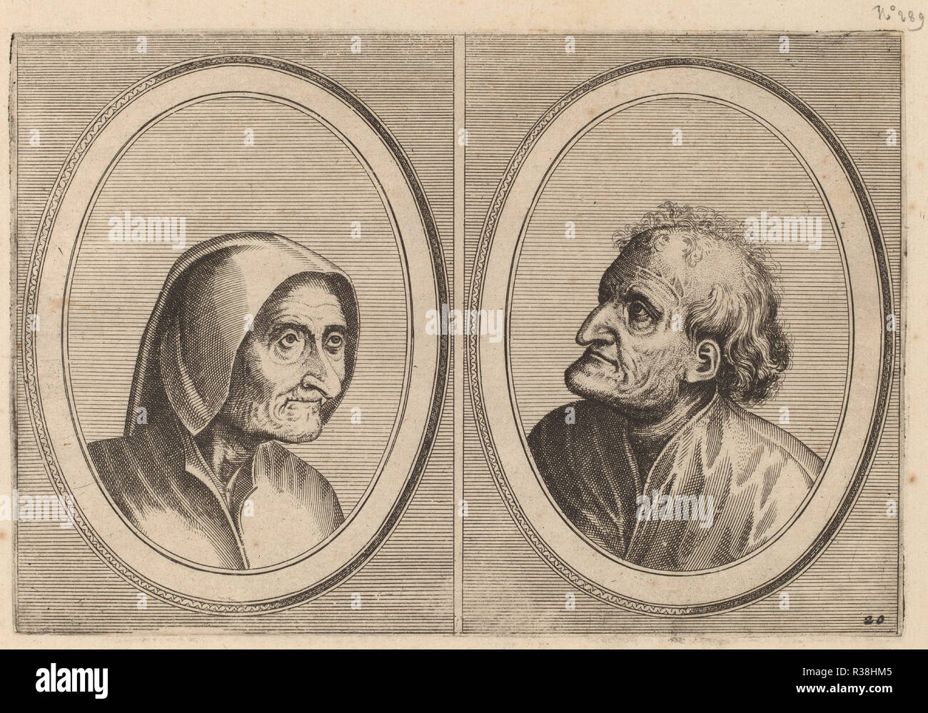 "Ritze Stijn" und "churckje Sonder-Baerdt'. Medium: Radierung. Museum: Nationalgalerie, Washington DC. Autor: Johannes und Lucas van Doetechum nach Pieter Brueghel der Ältere. Stockfoto
