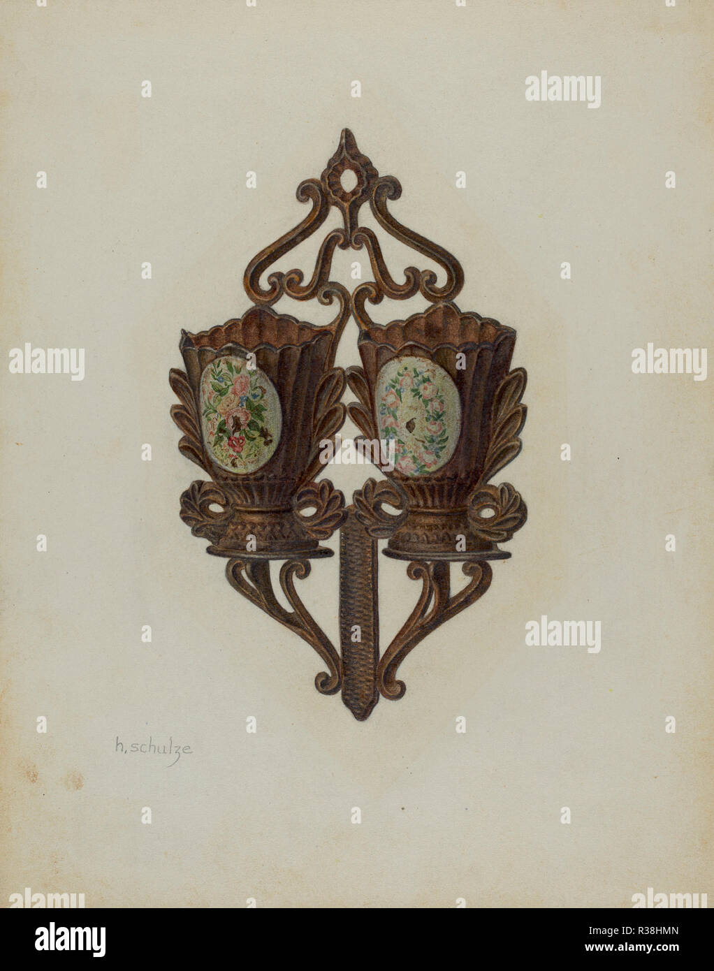 Match sicher. Vom: C. 1941. Maße: gesamt: 28,9 x 22,9 cm (11 3/8 x 9 in.) Original IAD Objekt: 7 1/2" lang; 4 15/16" breit. Medium: Aquarell und Graphit auf Pappe. Museum: Nationalgalerie, Washington DC. Thema: Herman Schulze. Stockfoto