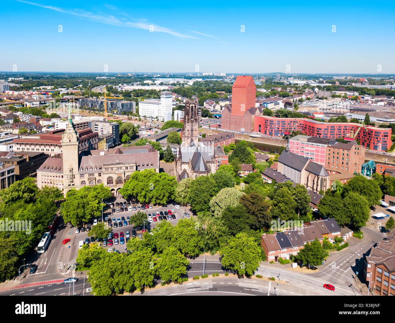 Stadt Duisburg Antenne Panoramaaussicht in Deutschland Stockfotografie