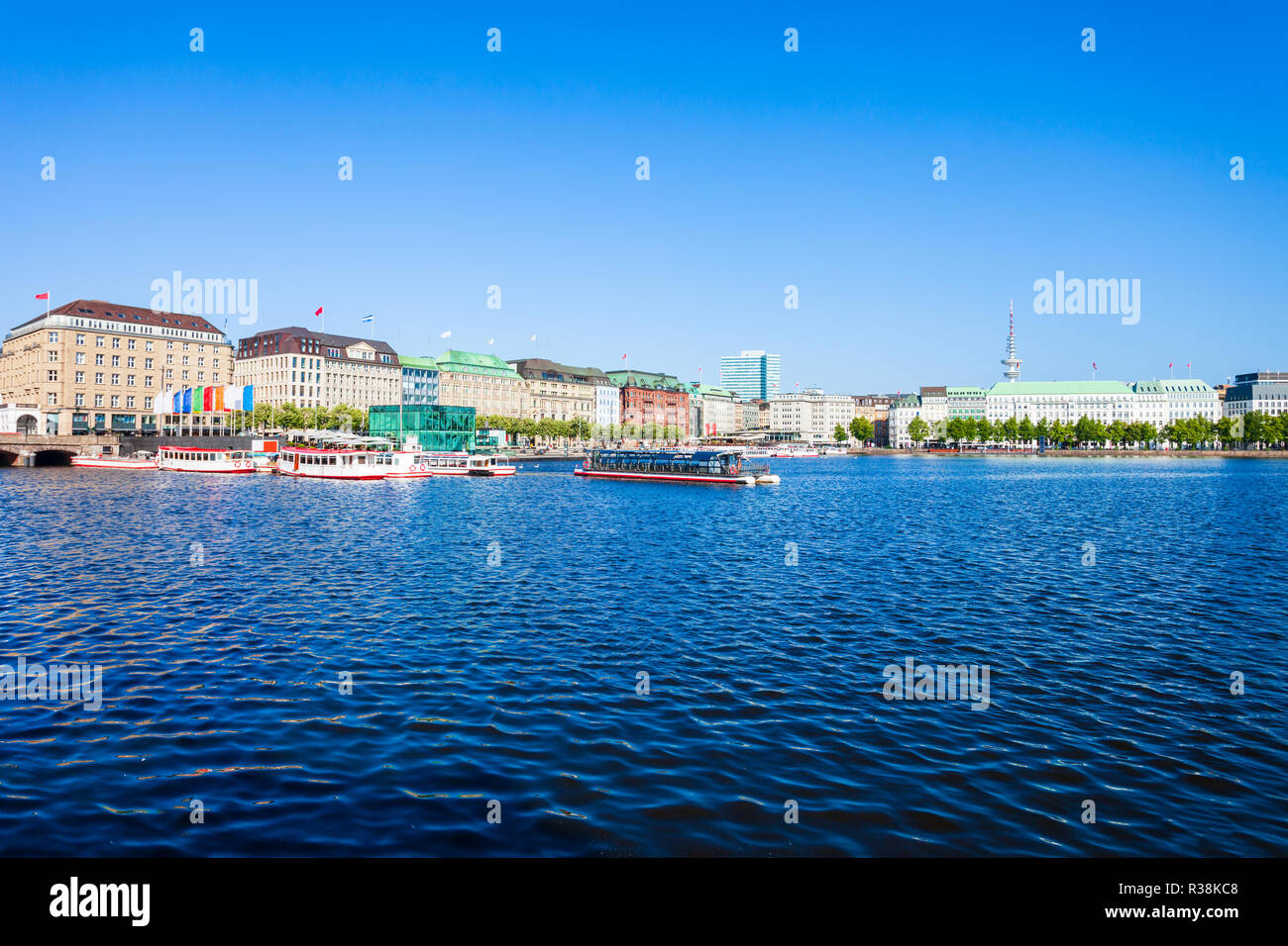 Hamburger Stadtzentrum Panoramaaussicht in Deutschland Stockfoto