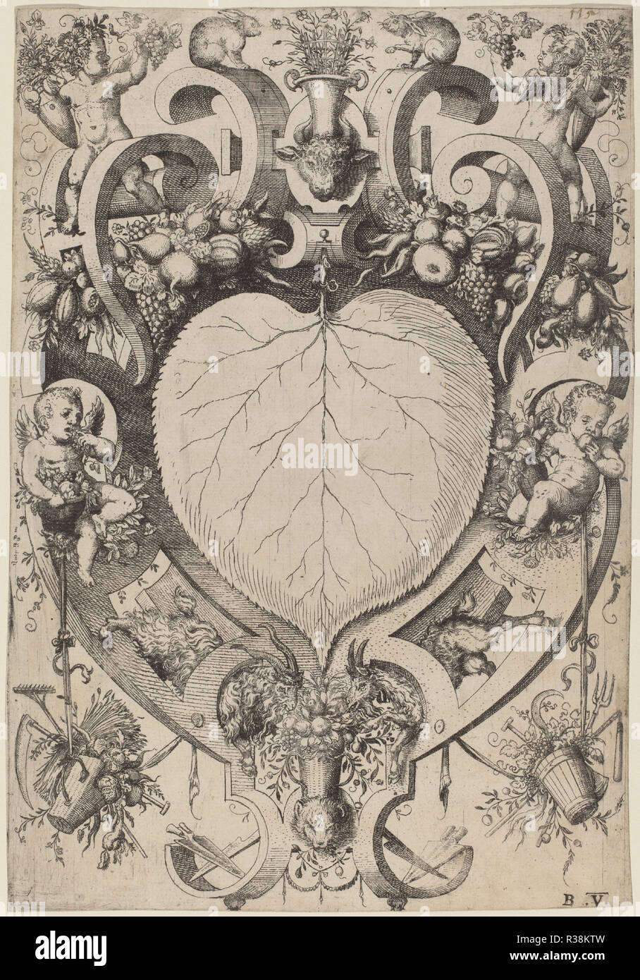 Erde. Stand: 1568. Maße: Blatt: 25,9 x 17,9 cm (10 3/16 x 7 1/16 in.). Medium: Radierung auf Bütten [Proof ohne Text]. Museum: Nationalgalerie, Washington DC. Autor: Jost Amman, nach Wenzel Jamnitzer I. Stockfoto