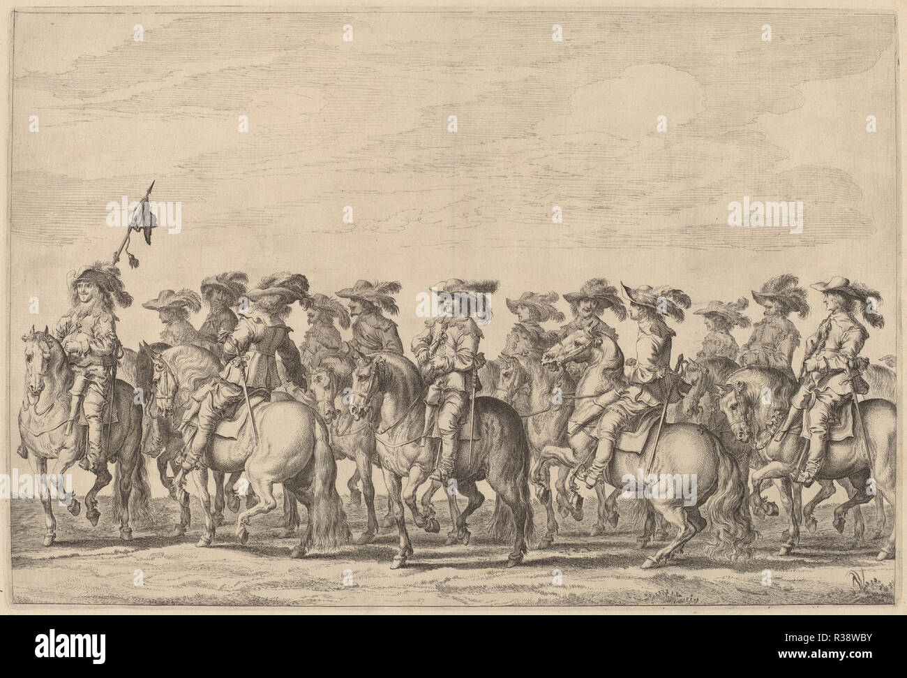 Eintrag von Marie de Medici in Amsterdam [Platte 6 von 6]. Stand: 1639. Medium: Radierung. Museum: Nationalgalerie, Washington DC. Autor: Pieter Nolpe. Stockfoto
