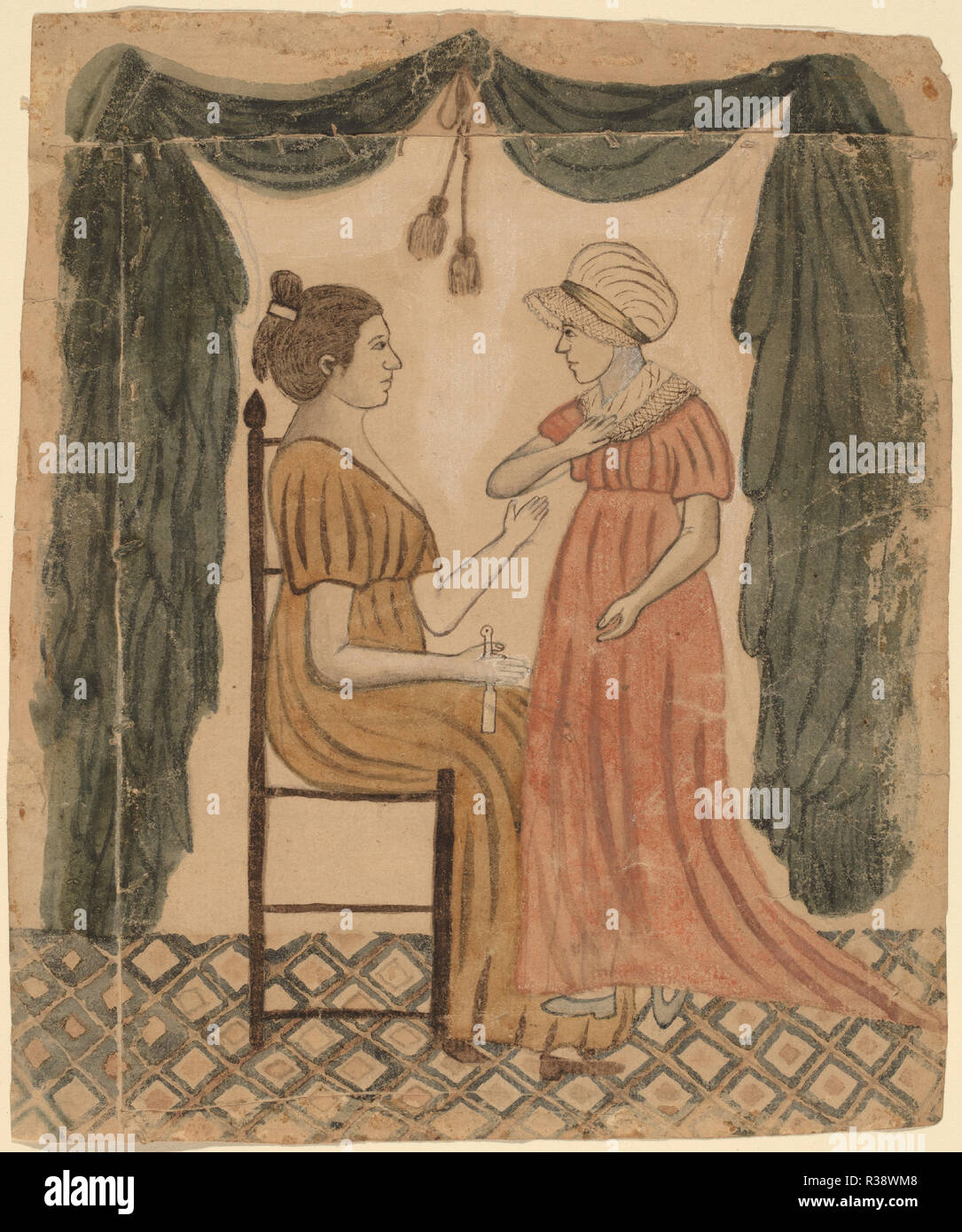 Mutter und Tochter. Maße: Blatt: 21,7 x 18,1 cm (8 9/16 x 7 1/8 in.) gerahmt: 26 x 22,5 x 2,5 cm (10 1/4 x 8 7/8 x 1 in.). Medium: Stift und braune Tusche und Aquarell über Graphit auf Bütten. Museum: Nationalgalerie, Washington DC. Author: Eunice Pinney's. Stockfoto