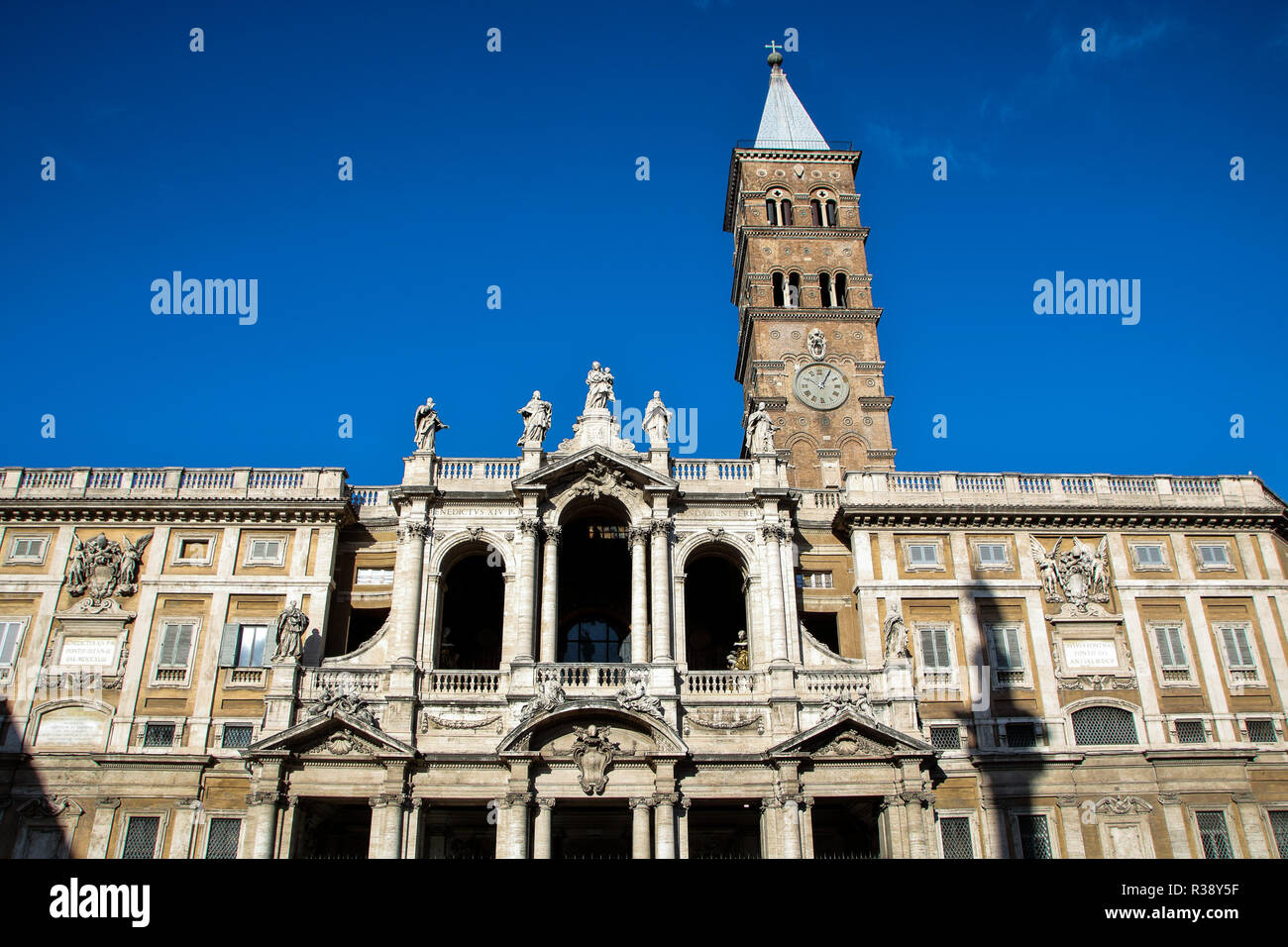 Die Kirche von Santa Maria Maggiore, Santa Maria Maggiore, eine Päpstliche große Basilika und die größte katholische Marianische Kirche in Rom, Italien Stockfoto