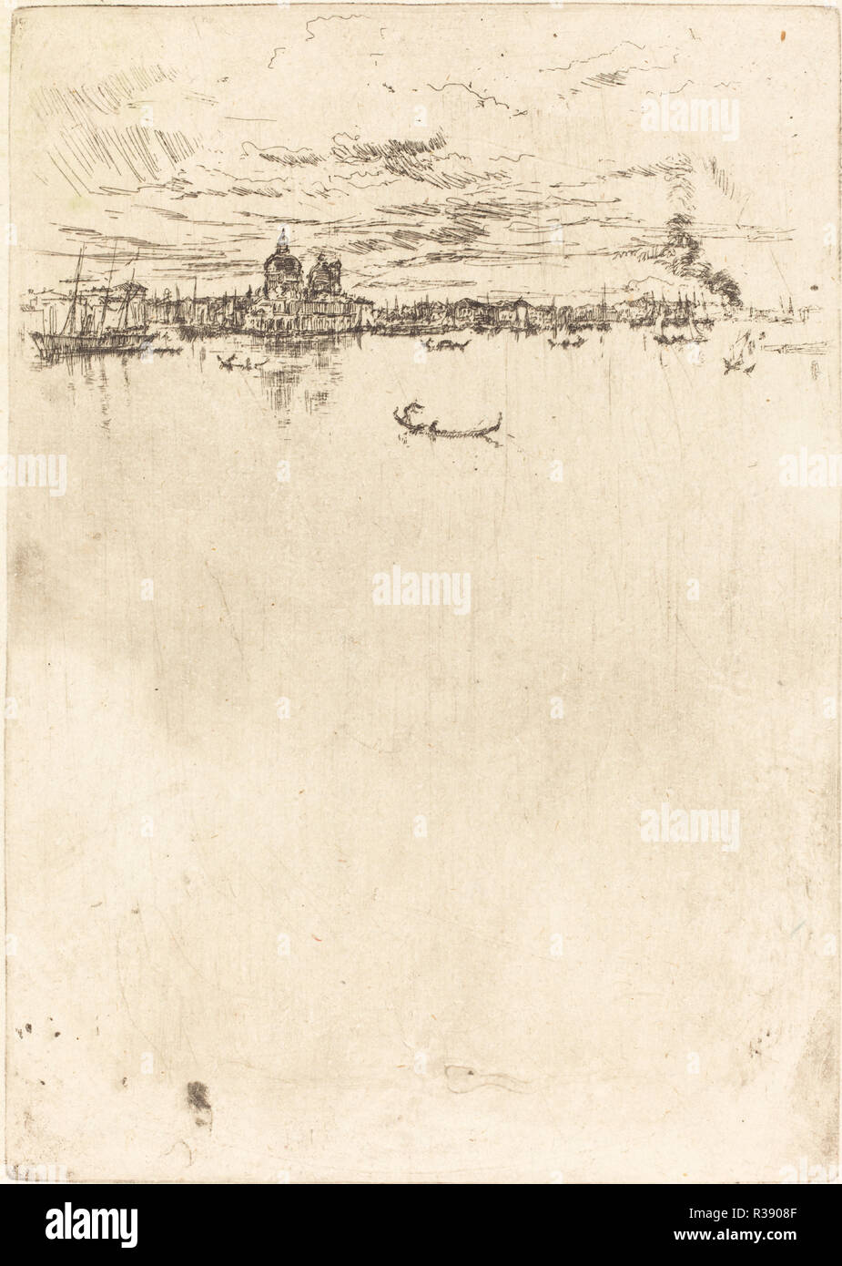 Aufrechte Venedig. Vom: 1879-1880. Abmessungen: Platte: 25,4 × 17,78 cm (10 x 7 in.). Medium: Radierung und kaltnadelradierung in Schwarz. Museum: Nationalgalerie, Washington DC. Autor: WHISTLER, James Abbott Mcneill. Stockfoto