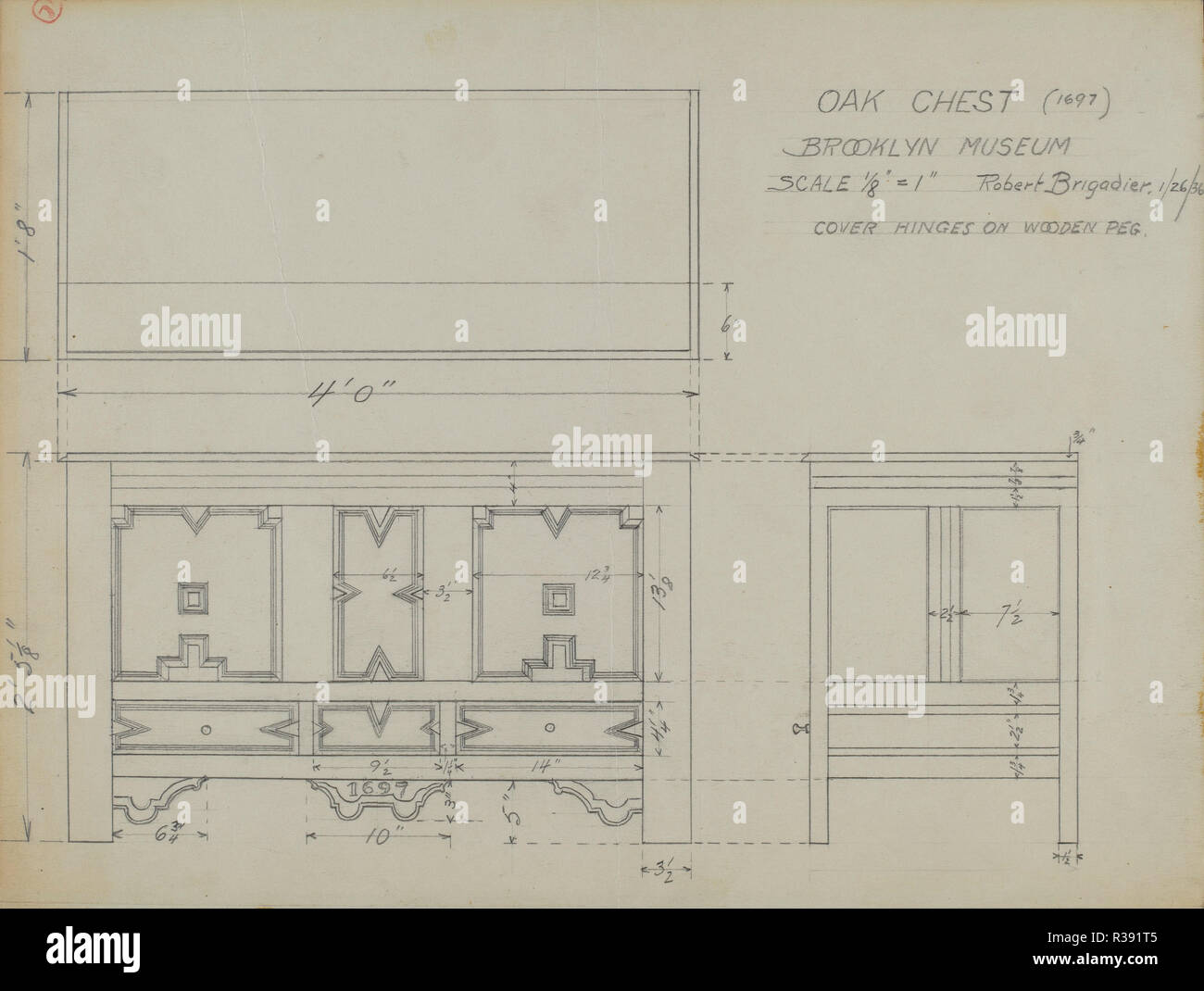 Brust. Stand: 1936. Maße: gesamt: 21,8 x 28,8 cm (8 9/16 x 11 5/16 in.) Original IAD Objekt: 30' hoch; 49 1/2" lang; 20 1/2' weit oben. Tiefe der Innenraum 18 3/8. Medium: Graphit auf Papier. Museum: Nationalgalerie, Washington DC. Autor: Robert Brigadier. Stockfoto