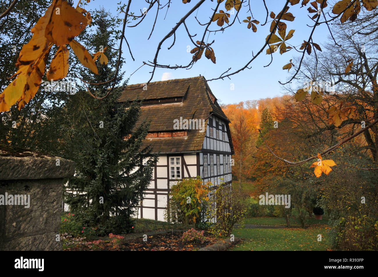 Historische Papiermühle in Lauenstein Stockfoto