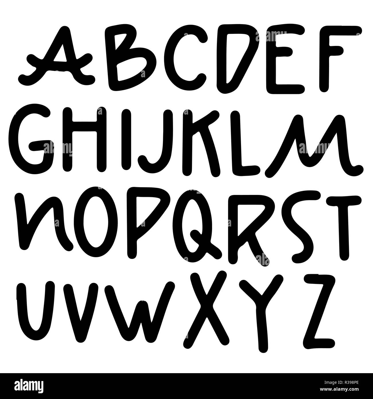 Einfache Alphabet. Moderne Schrift. Vector Illustration. Stock Vektor