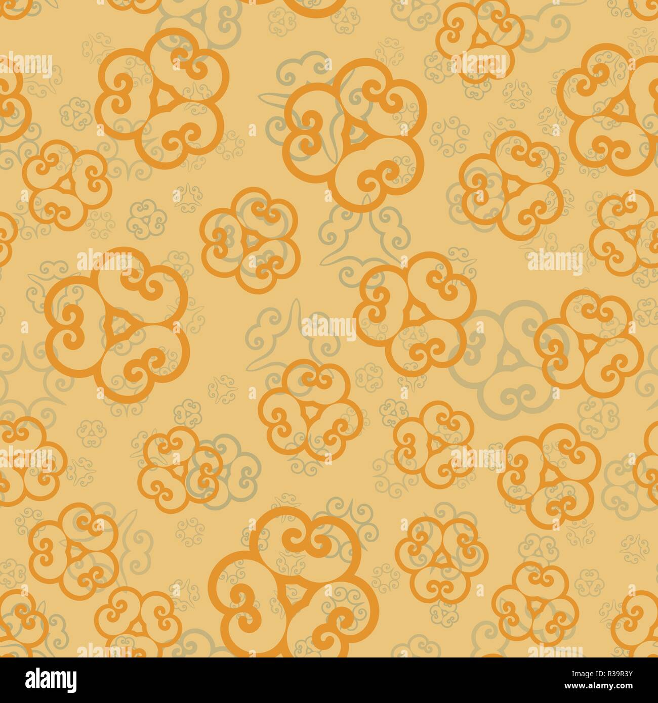 Ethnische floral nahtlose Muster in Henna Farbe. Abstrakte zier Kulisse für Textil- oder Geschenkpapier Stock Vektor