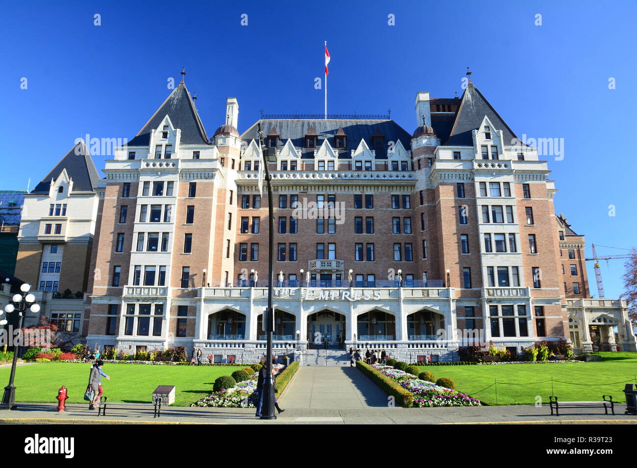 Empress Hotel in Victoria BC, Kanada, ein Wahrzeichen von Victoria. Stockfoto