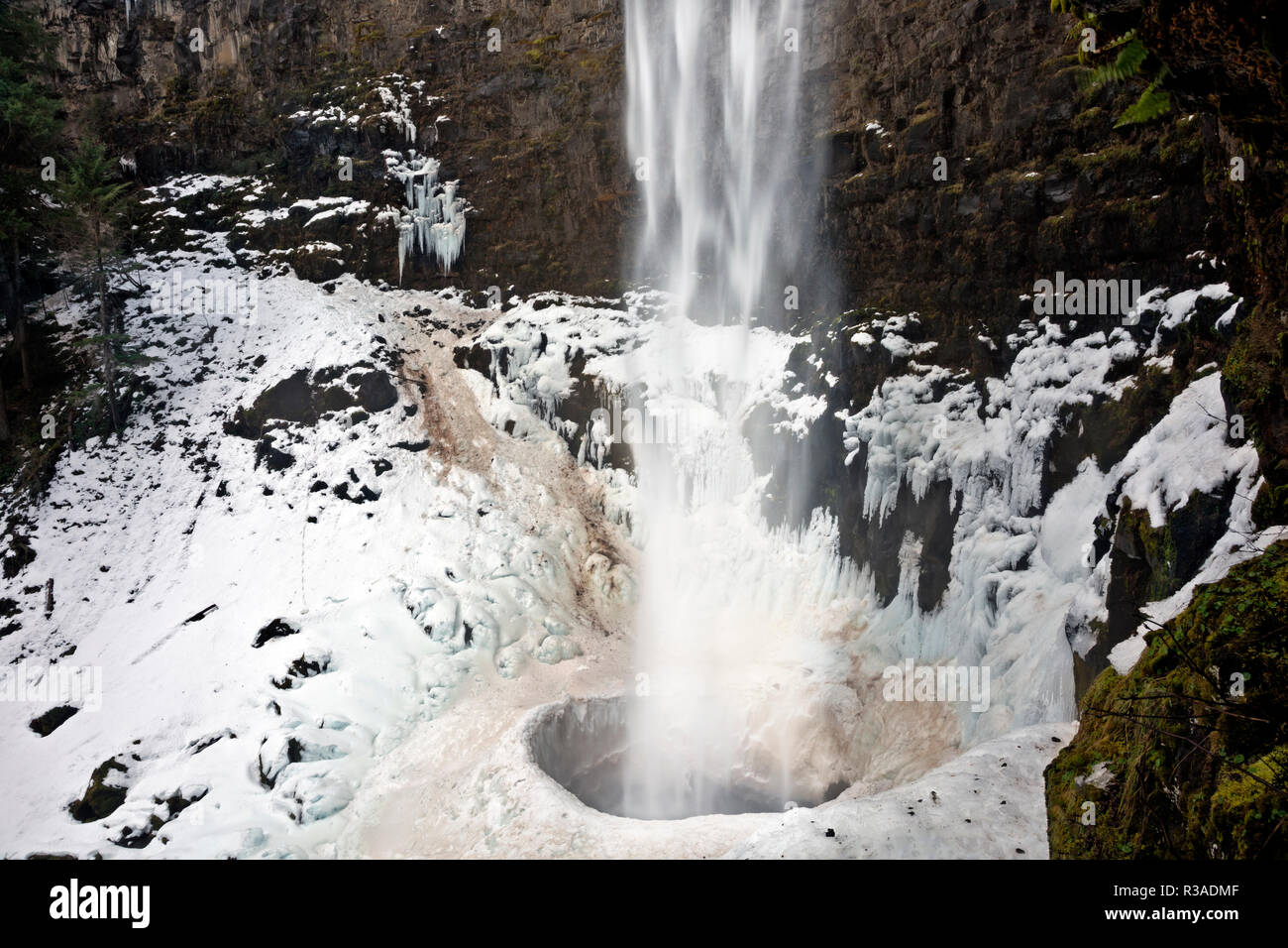 Oder 02457-00 ... OREGON - Szene Winter am Watson fällt, dritthöchsten Wasserfall in Oregon, in der Kaskade Bereich Berge der Umpqua nationalen Fo entfernt Stockfoto