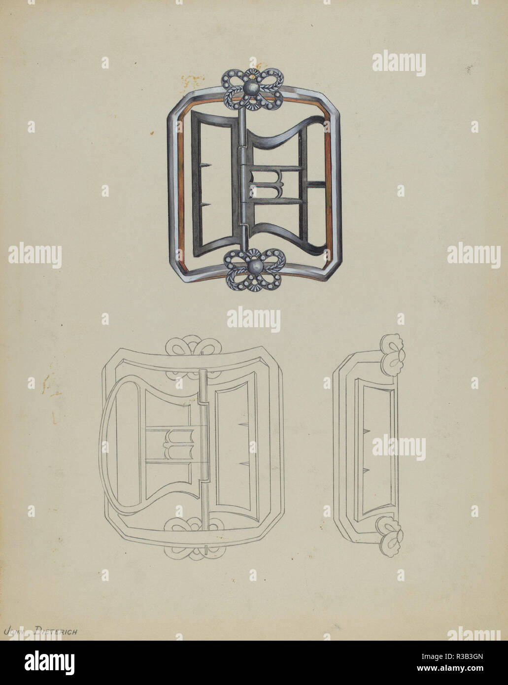 Schuh schnallen. Stand: 1935/1942. Abmessungen: insgesamt: 29 x 22,9 cm (11 7/16 x 9 in.). Medium: Aquarell, Graphit und goauche auf Karton. Museum: Nationalgalerie, Washington DC. Autor: Johannes Dieterich. Stockfoto