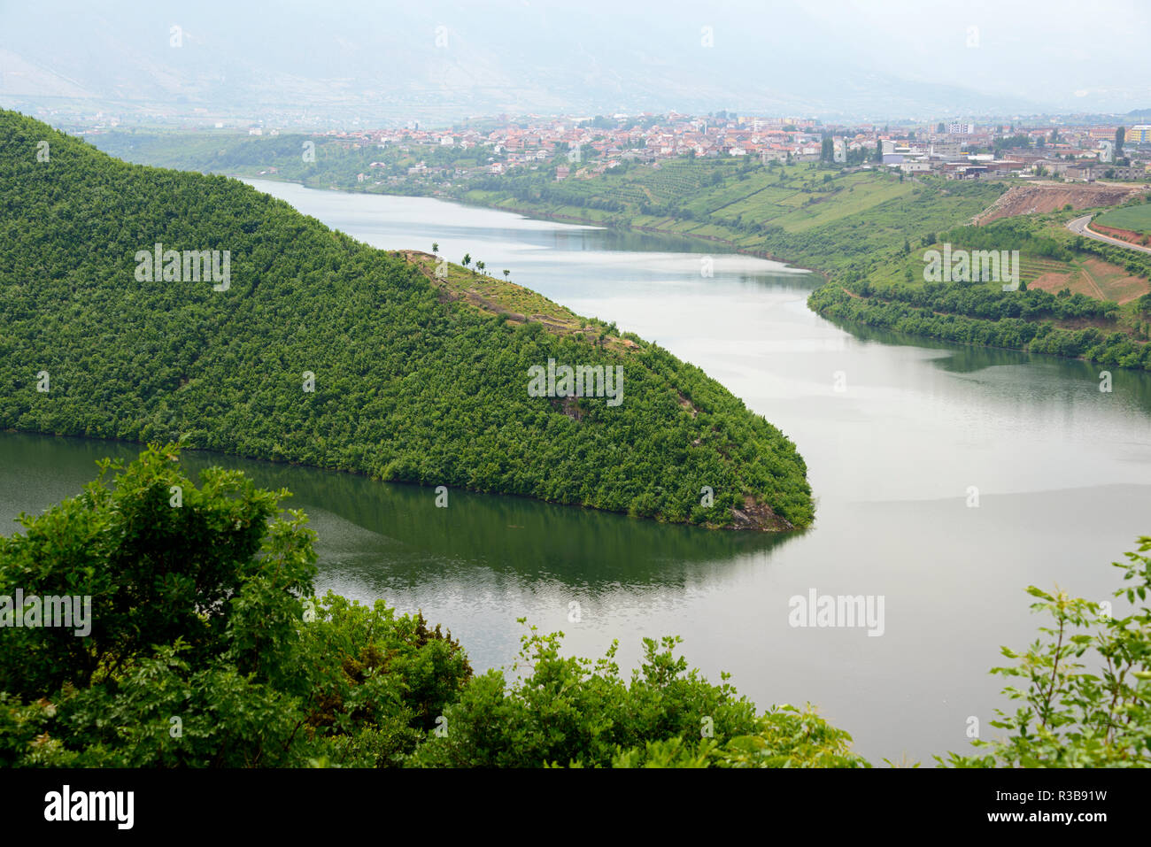 Fluss Drin, Weiß Drin, Kukes, Albanien Stockfoto