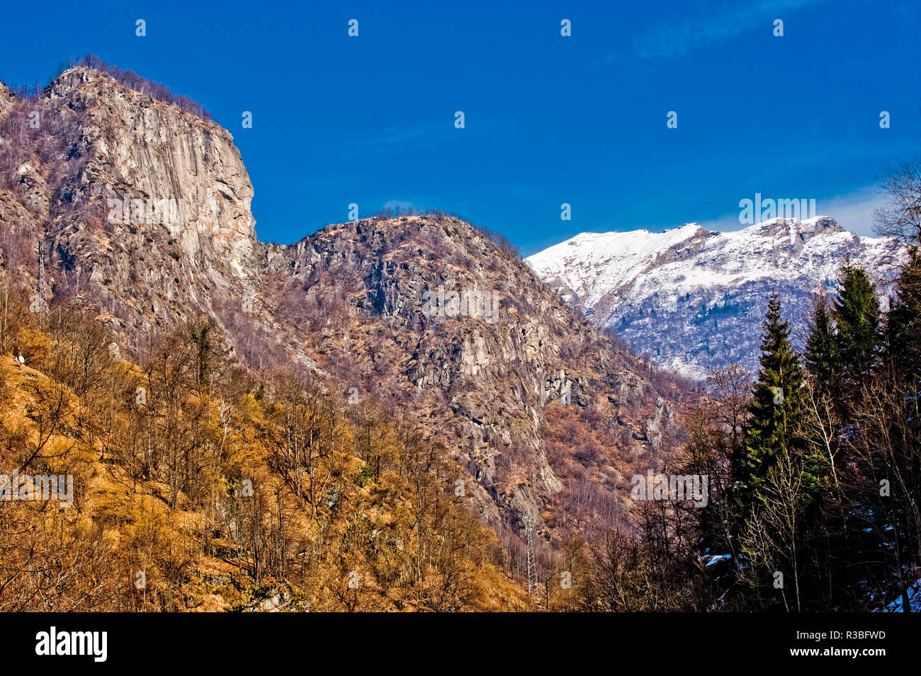 Italia-Piemonte - Valsesia Rassa Parete Calva Stockfoto