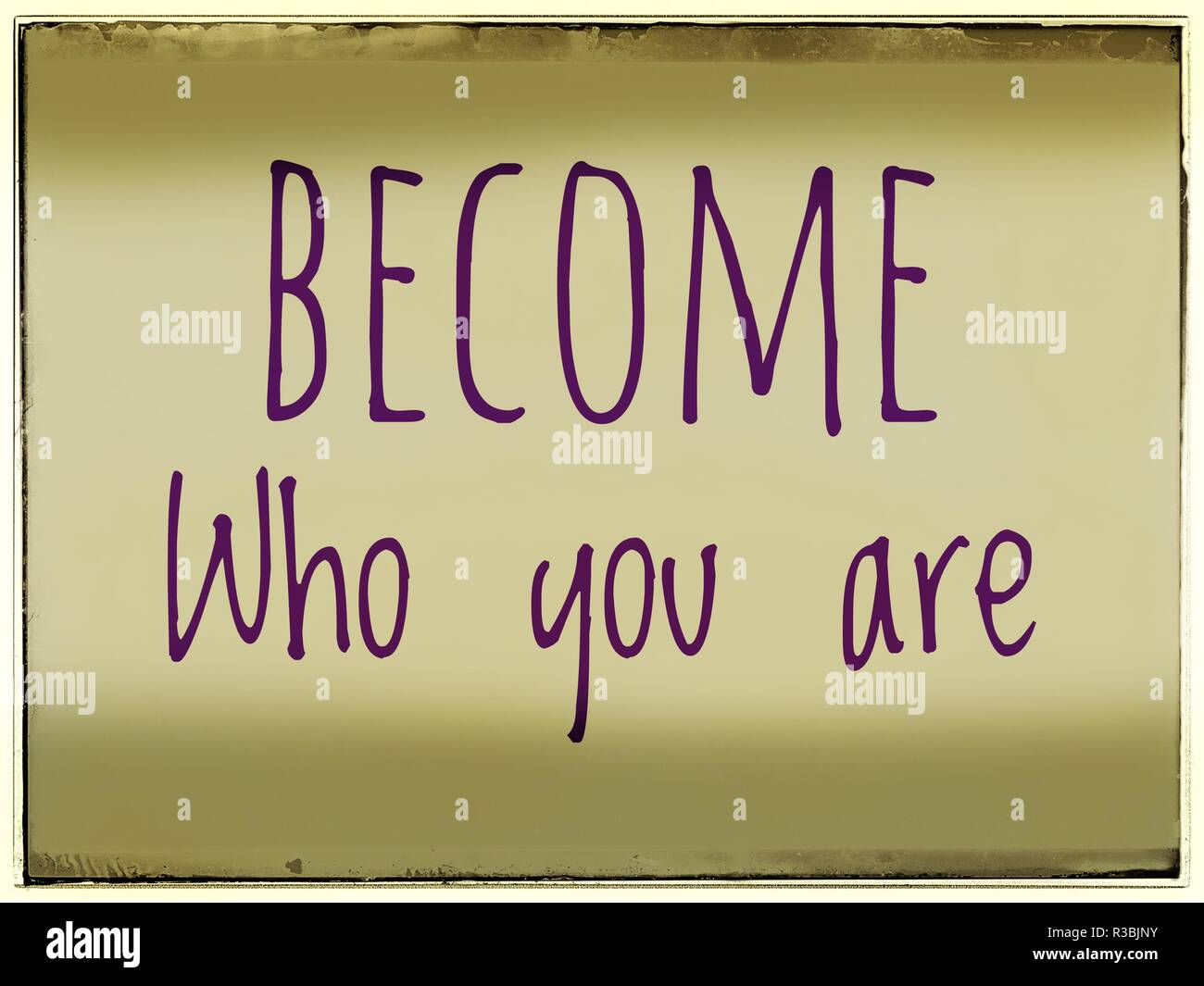 Typografische Poster geworden, wer Sie sind, inspirational Quotes für Hintergründe Stockfoto