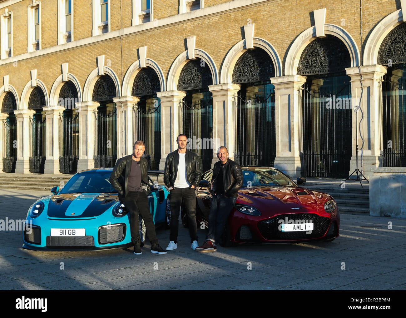 Die BBC bekannt Andrew "Freddie" Flintoff, Paddy McGuiness und Chris Harris als neue Vorlage Mannschaft für die kommende Serie von Top Gear. Mit: Andrew "Freddie" Flintoff, Paddy McGuiness, Chris Harris, Wo: London, Vereinigtes Königreich, wenn: 22 Okt 2018 Quelle: John rainford/WANN Stockfoto