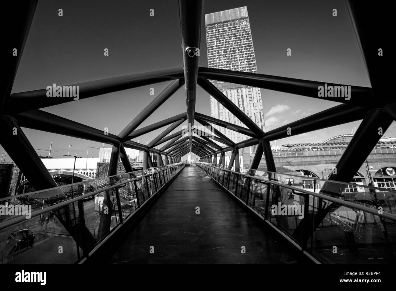 Stadtzentrum von Manchester Deansgate, das Hilton Stockfoto